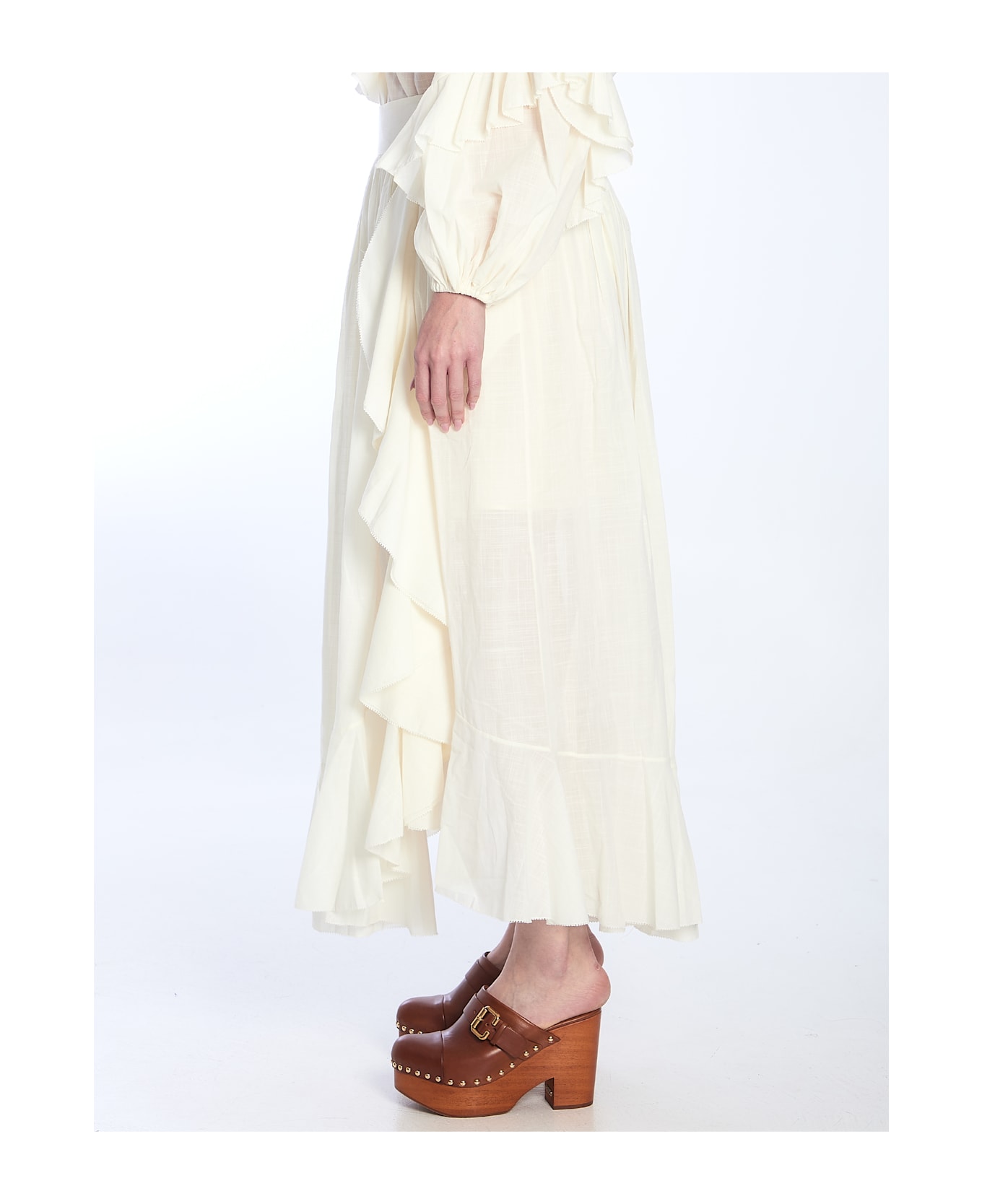 Zimmermann Acacia Ruffle Maxi Skirt - IVORY