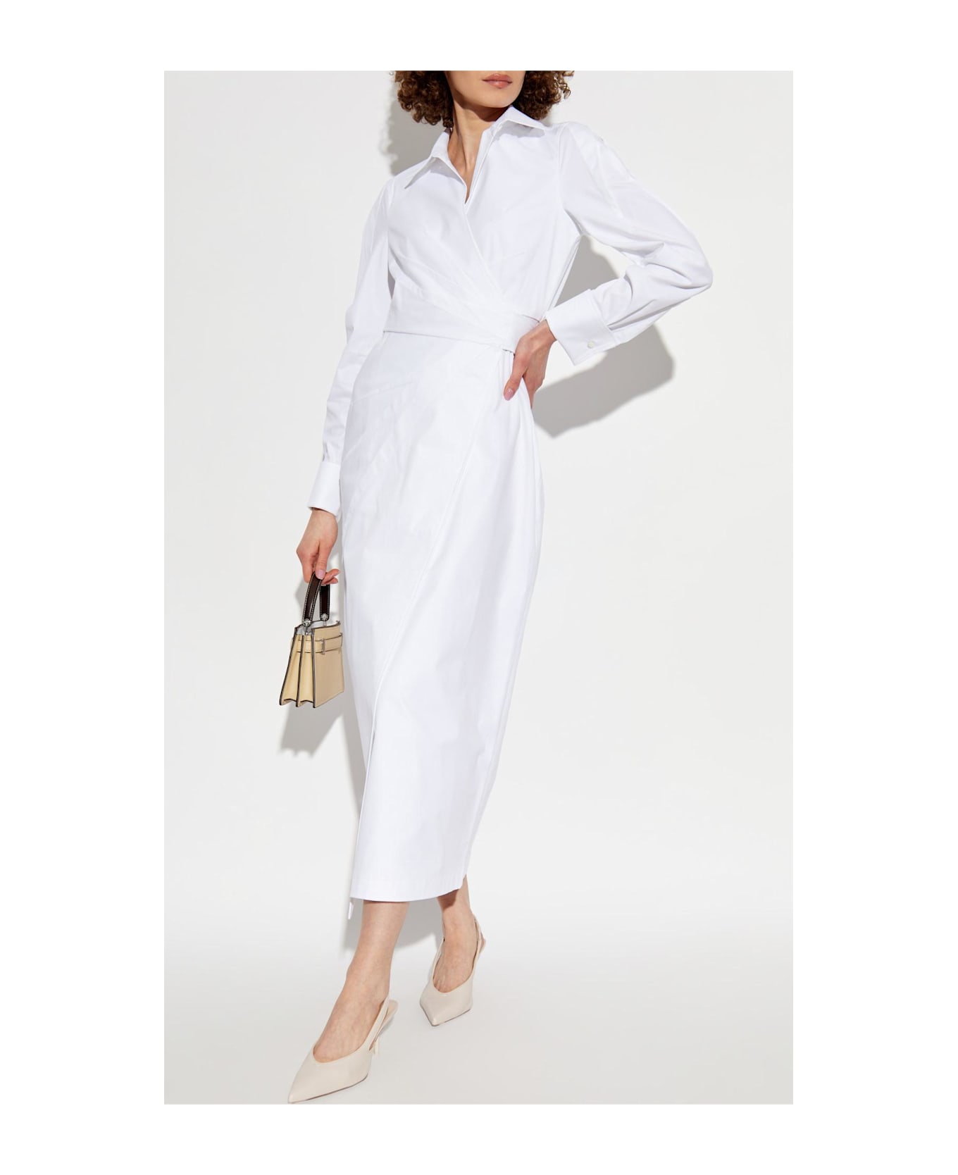 Max Mara Dress With Balzac Collar - White