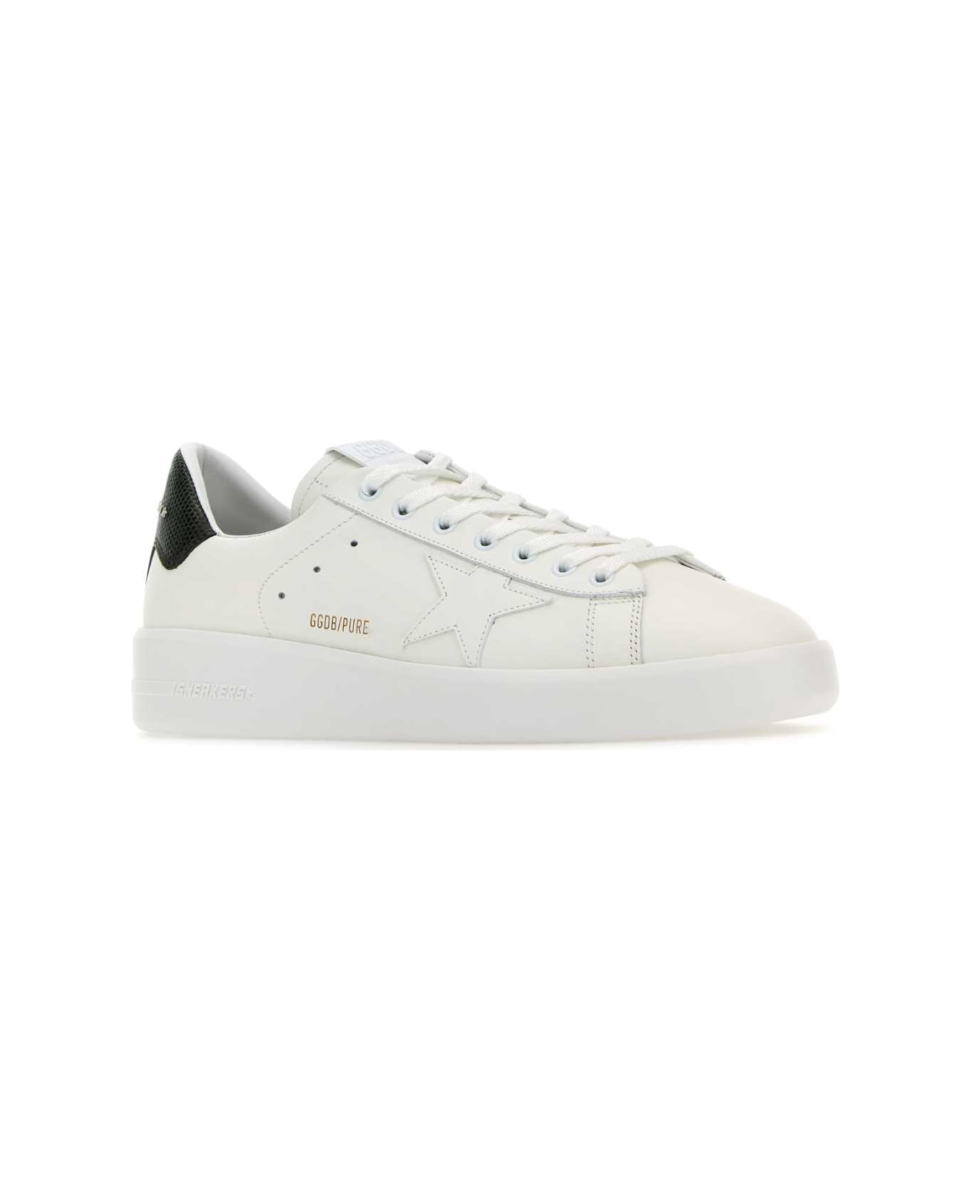 Golden Goose White Leather Pure New Sneakers - WHITEDARKGREEN