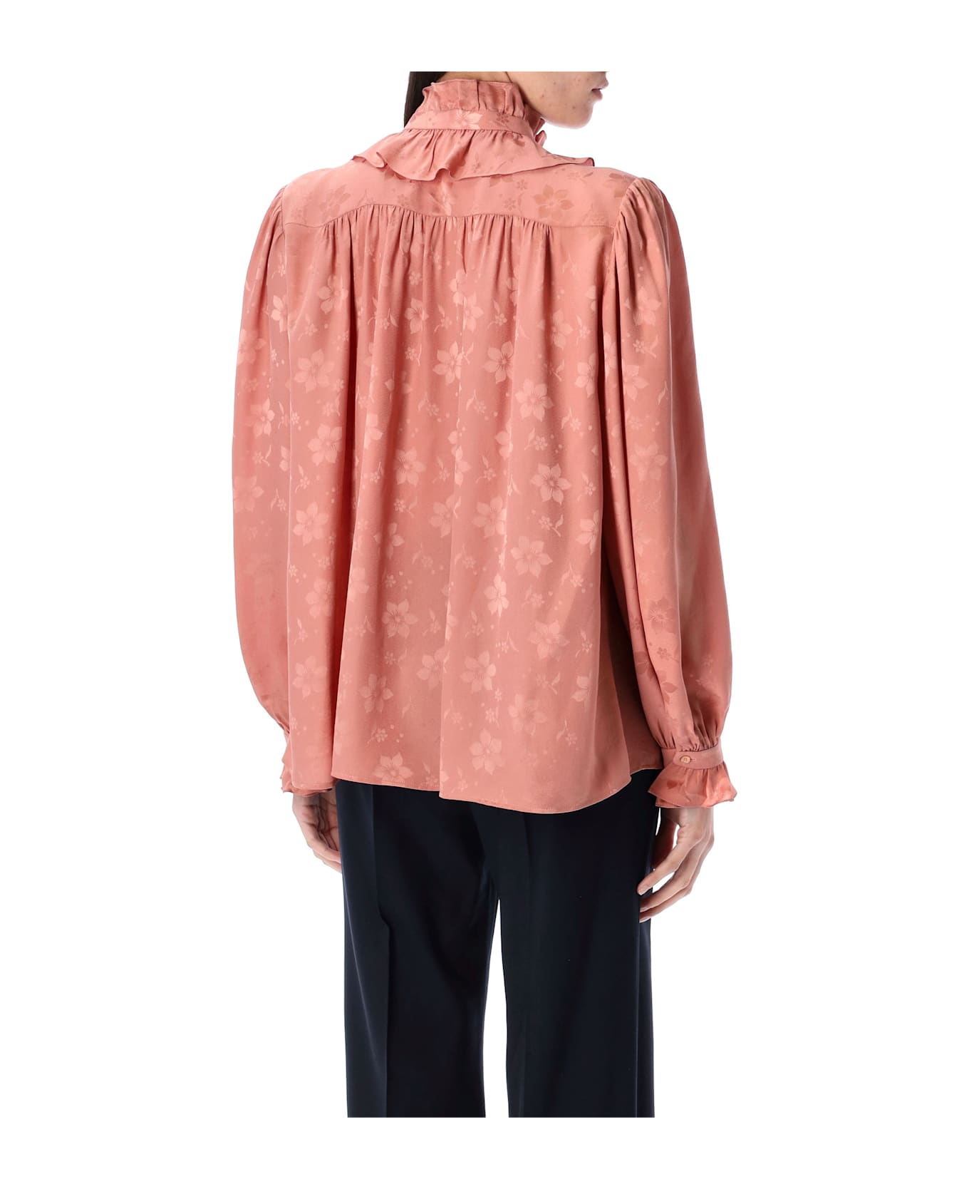 Chloé Silk Jaquard Blouse - WILD PINK