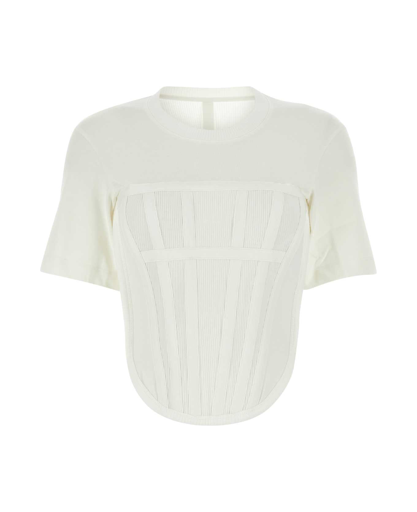 Dion Lee White Cotton T-shirt - IVORY Tシャツ