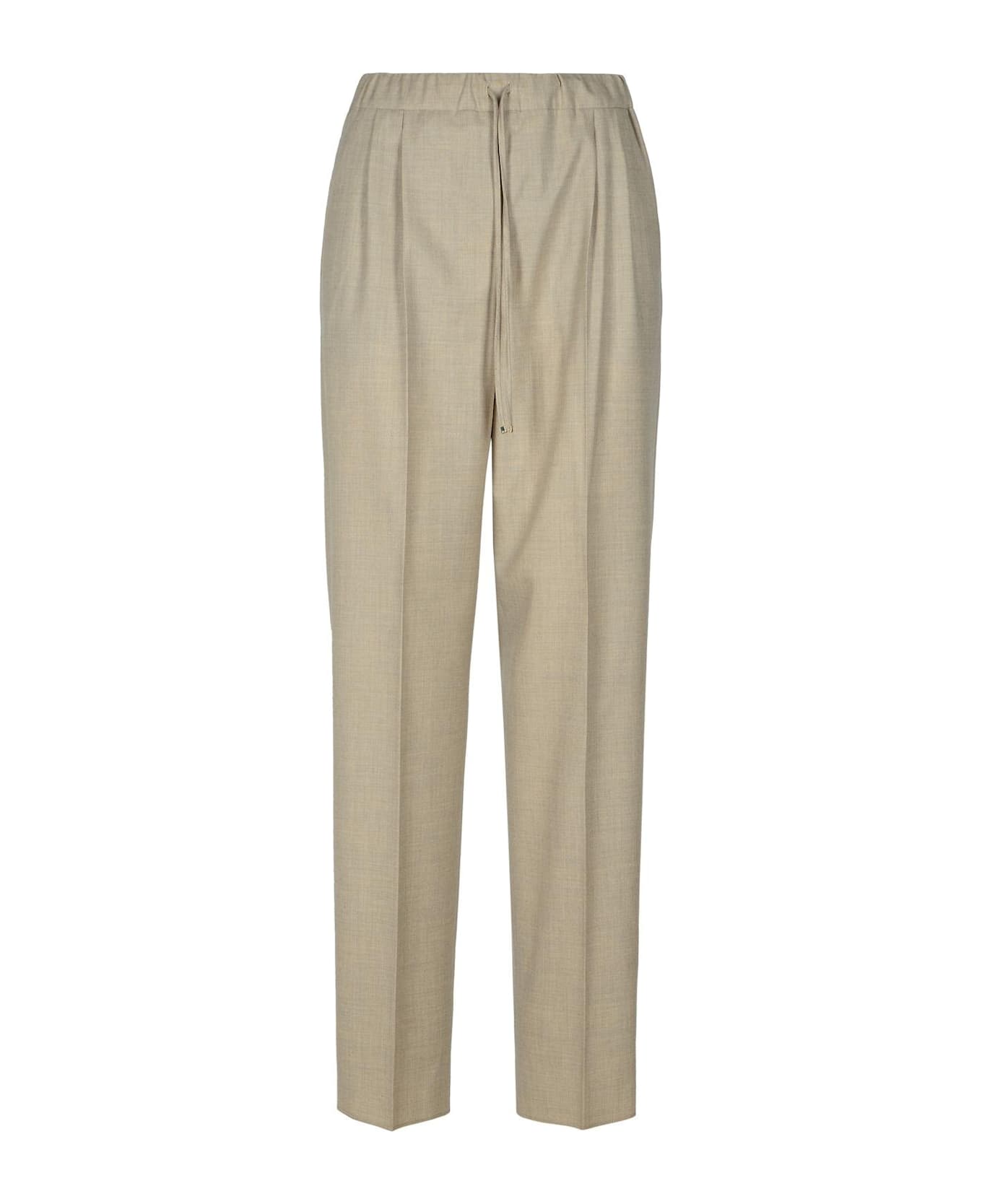 Max Mara Drawstring Straight Leg Pants - Sand