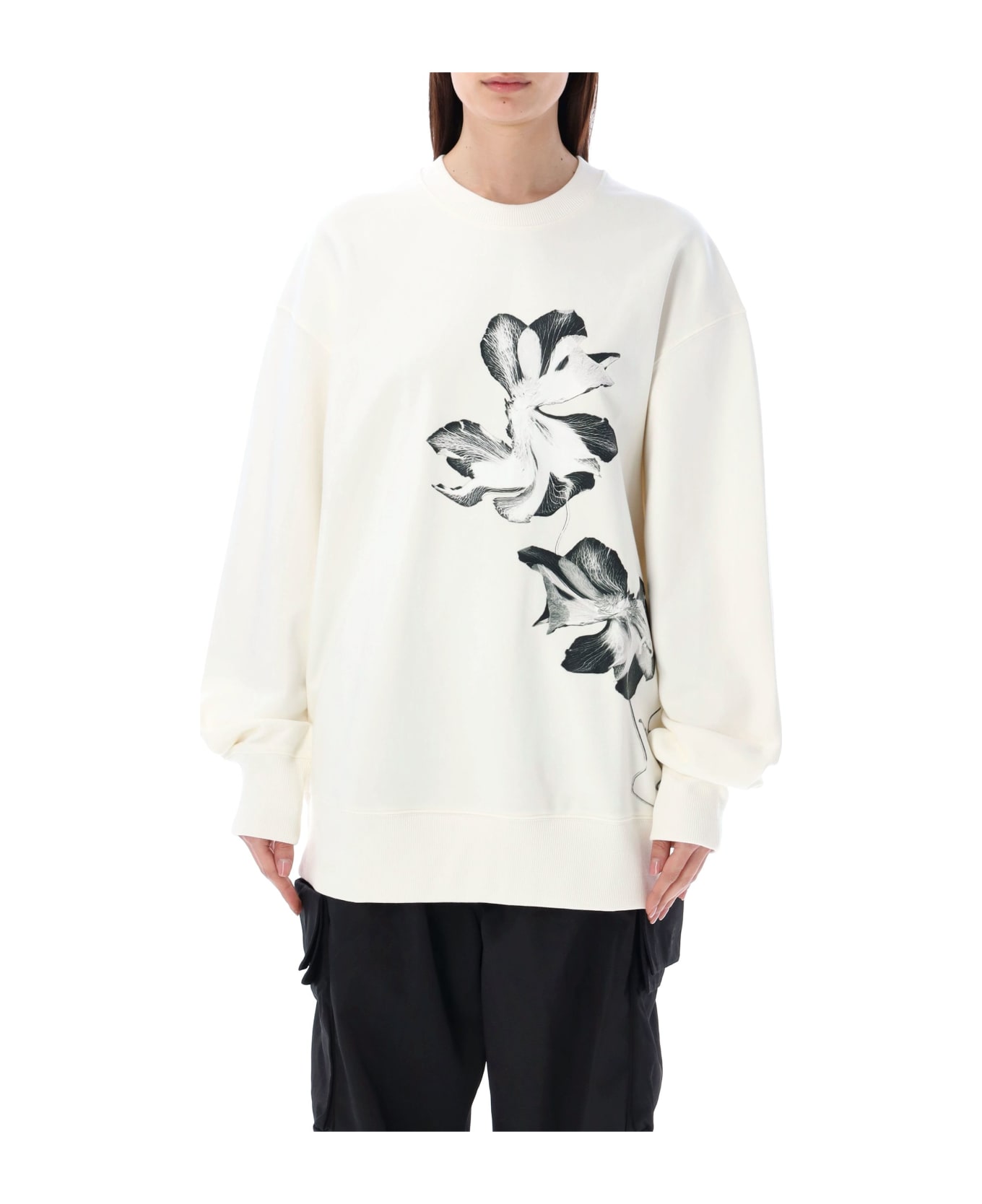 Y-3 Graphic French Terry Sweatshirt - WHITE