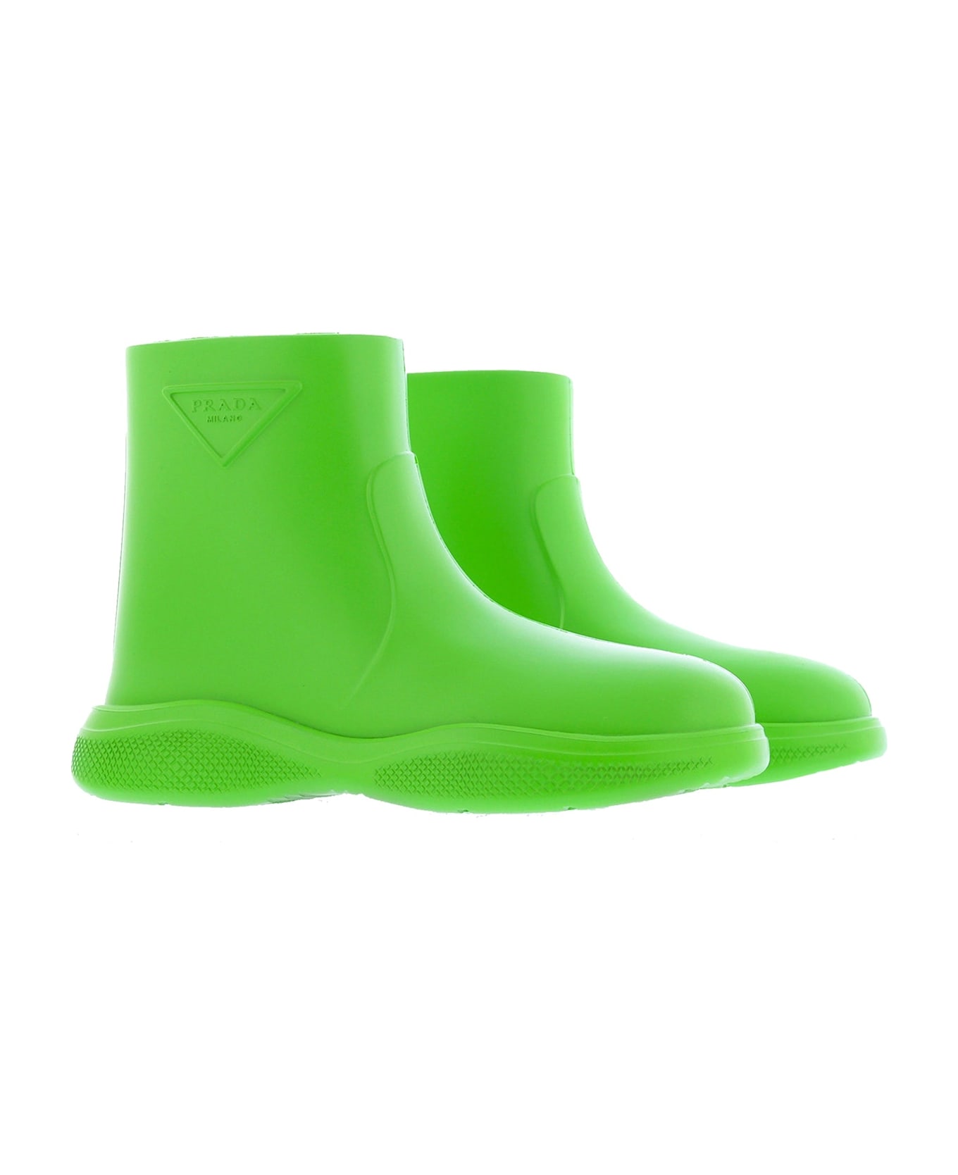 Prada Logo Rubber Boots - Green