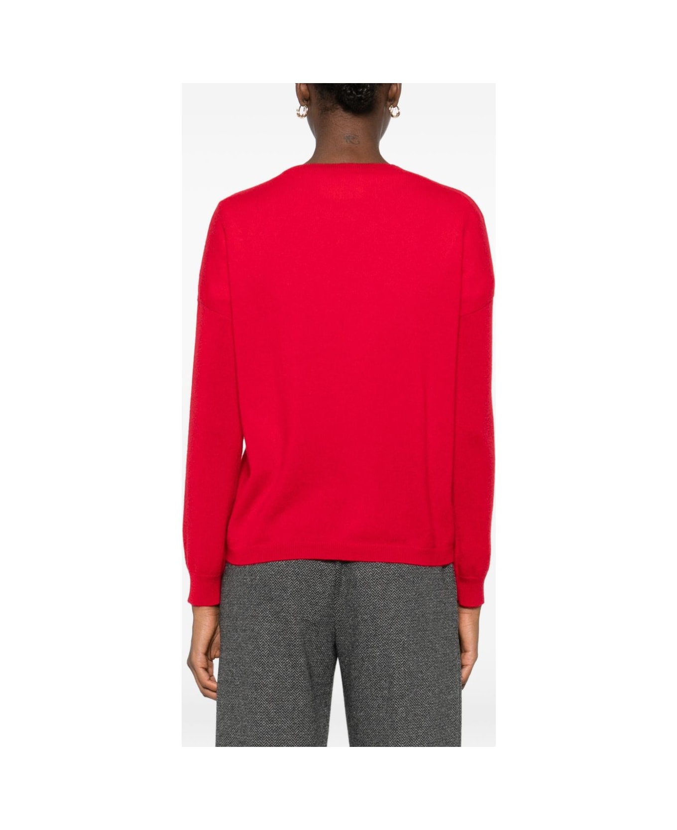 Lisa Yang Bright Red Crew-neck Long-sleeve Sweater - Red