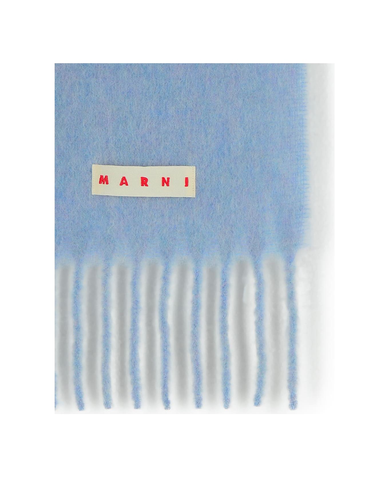 Marni Light Blue Alpaca Blend Scarf - IRIS BLUE MELANGE スカーフ＆ストール