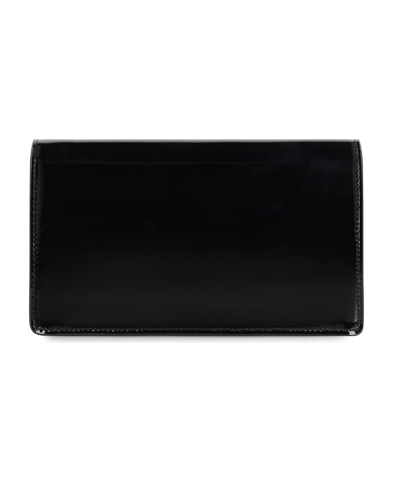 Versace Patent Leather Wallet On Chain - black