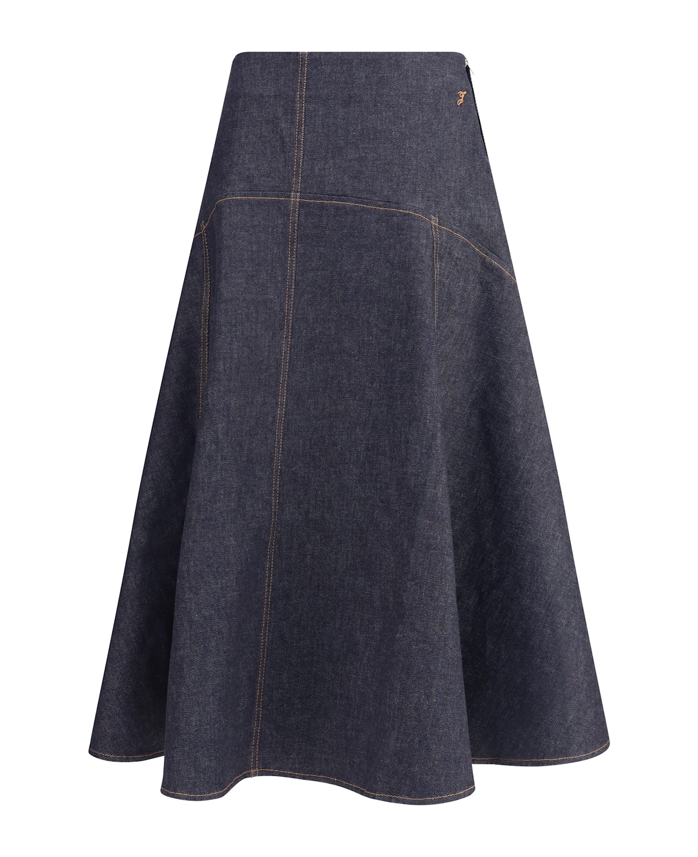 Jacquemus Denim Midi Skirt - BLUE