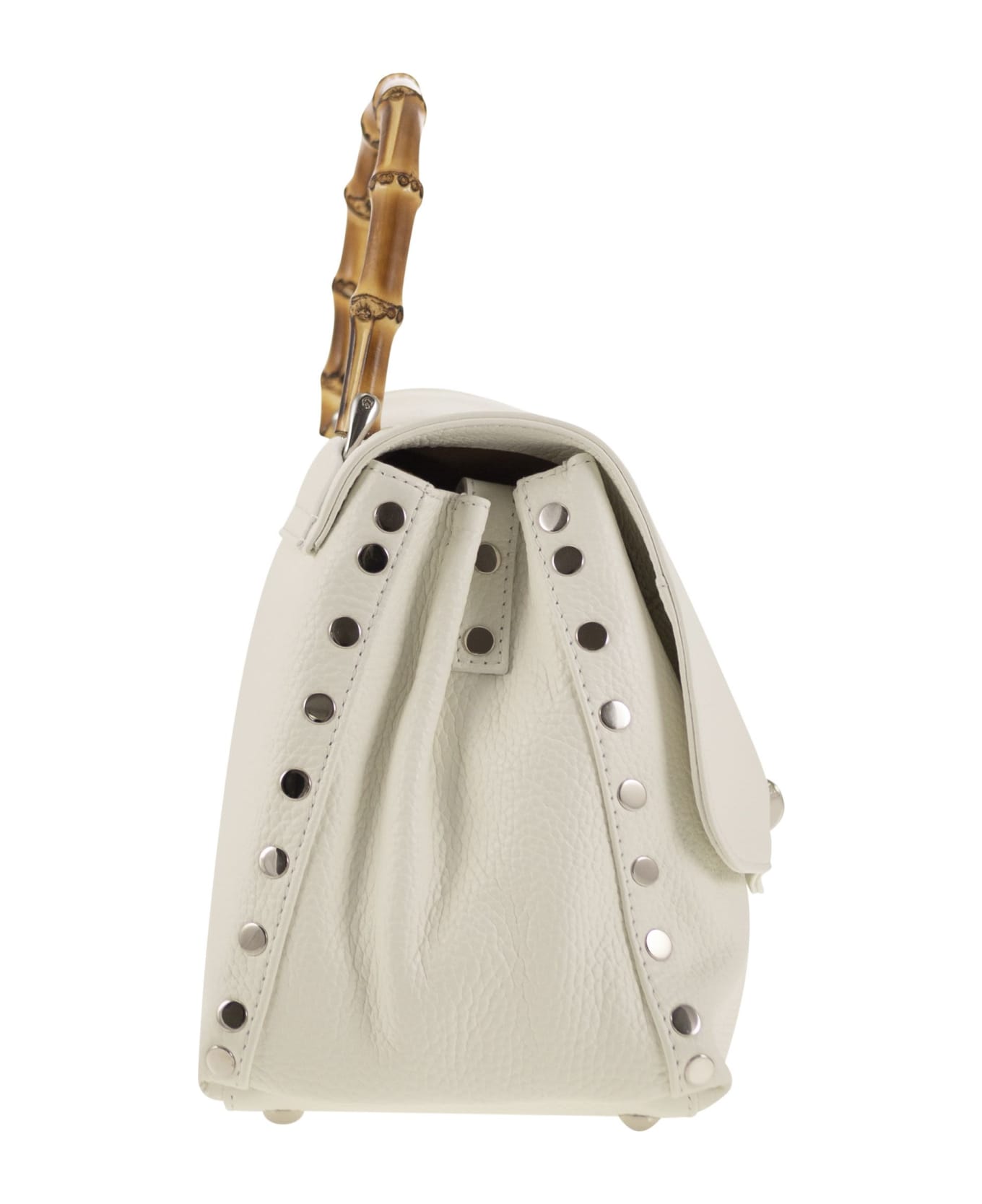 Zanellato Postina - Daily S Bag With Bamboo Handle - White