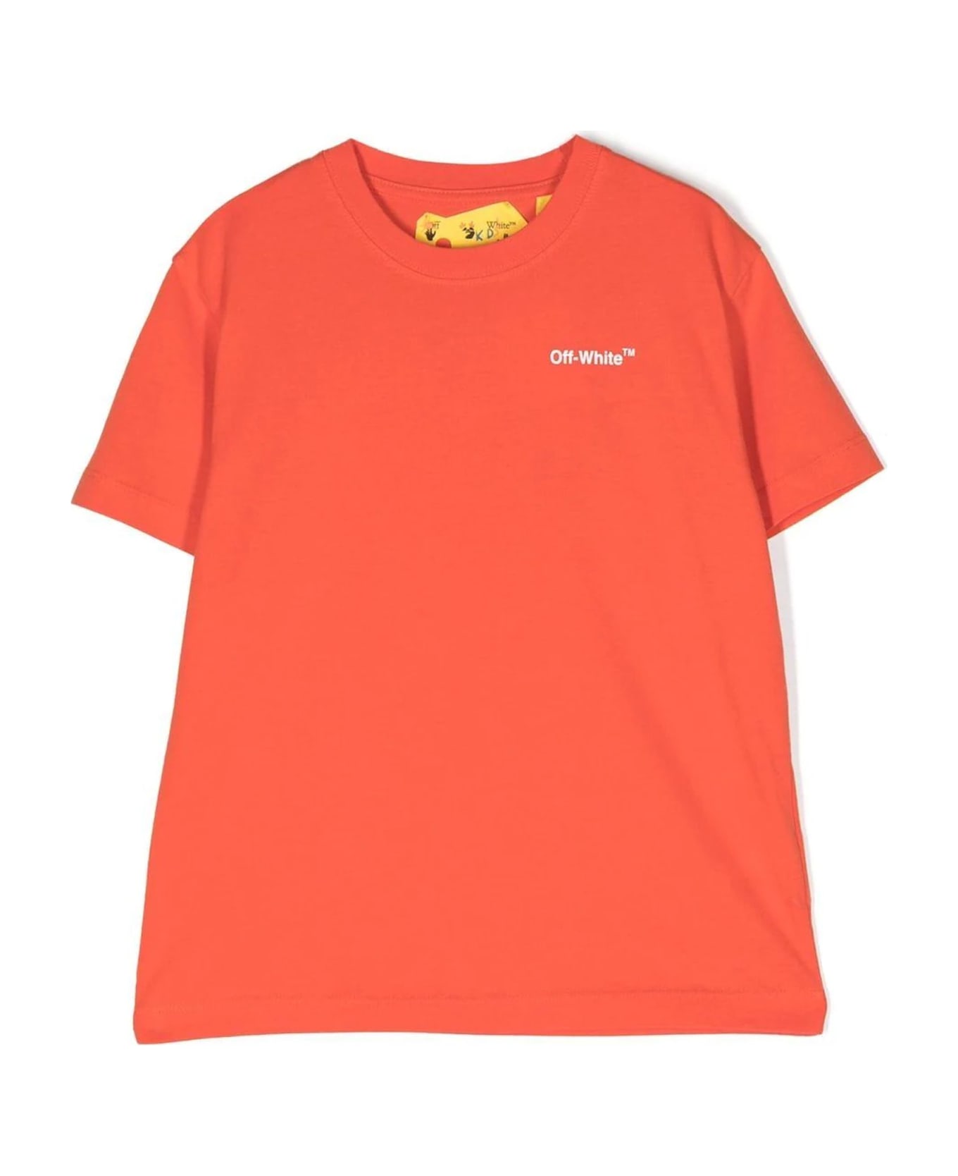 Off-White Orange Cotton T-shirt - Arancio