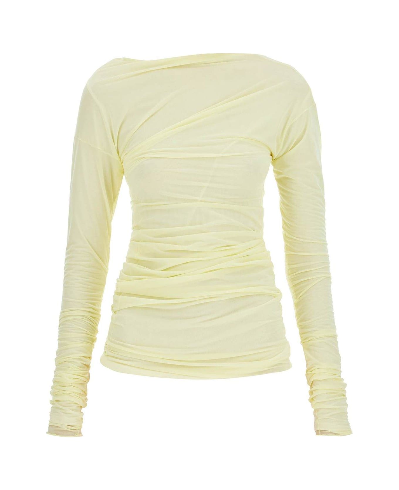 Dries Van Noten Draped Crewneck T-shirt - YELLOW
