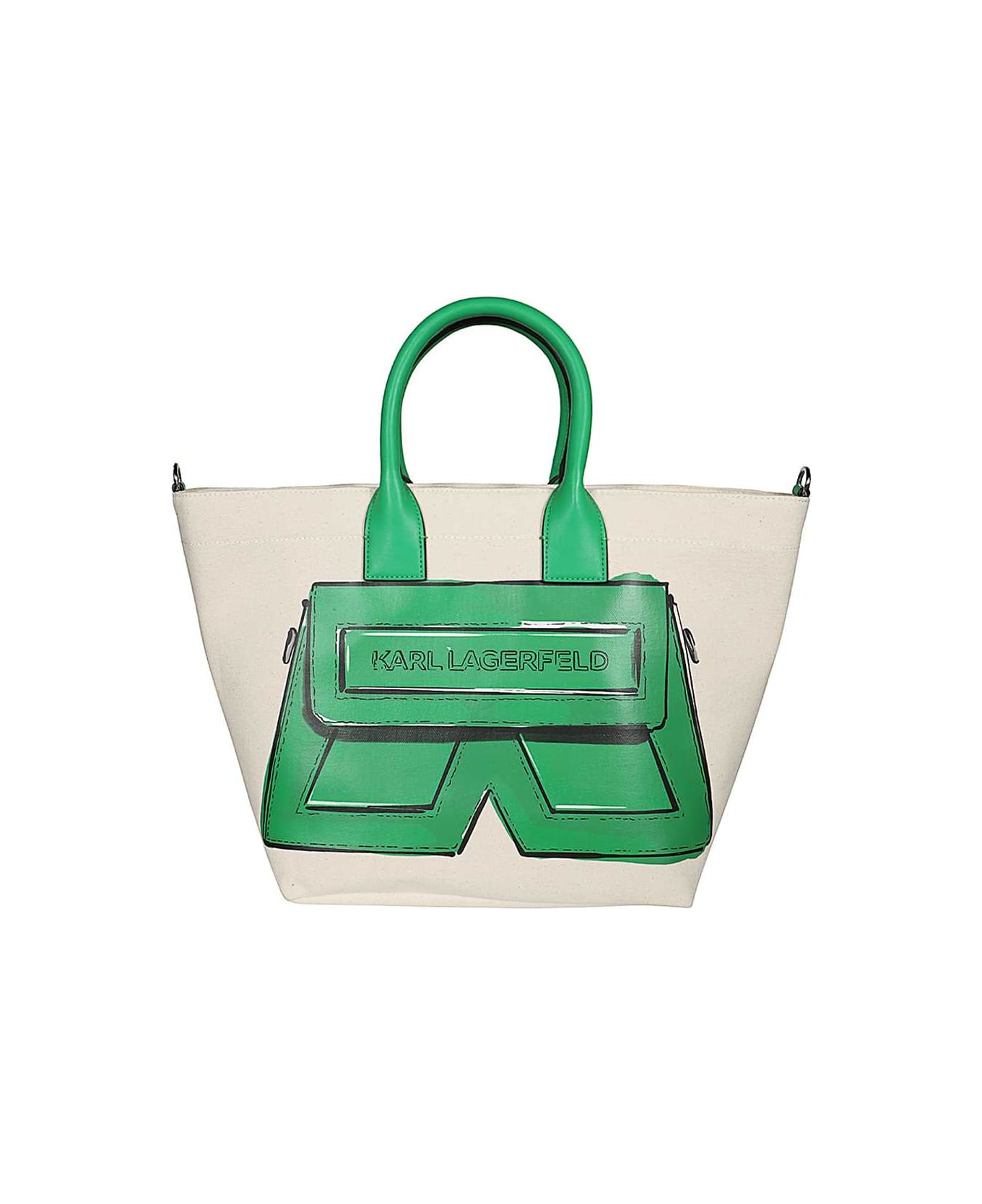 Karl Lagerfeld Canvas Tote Bag - Beige