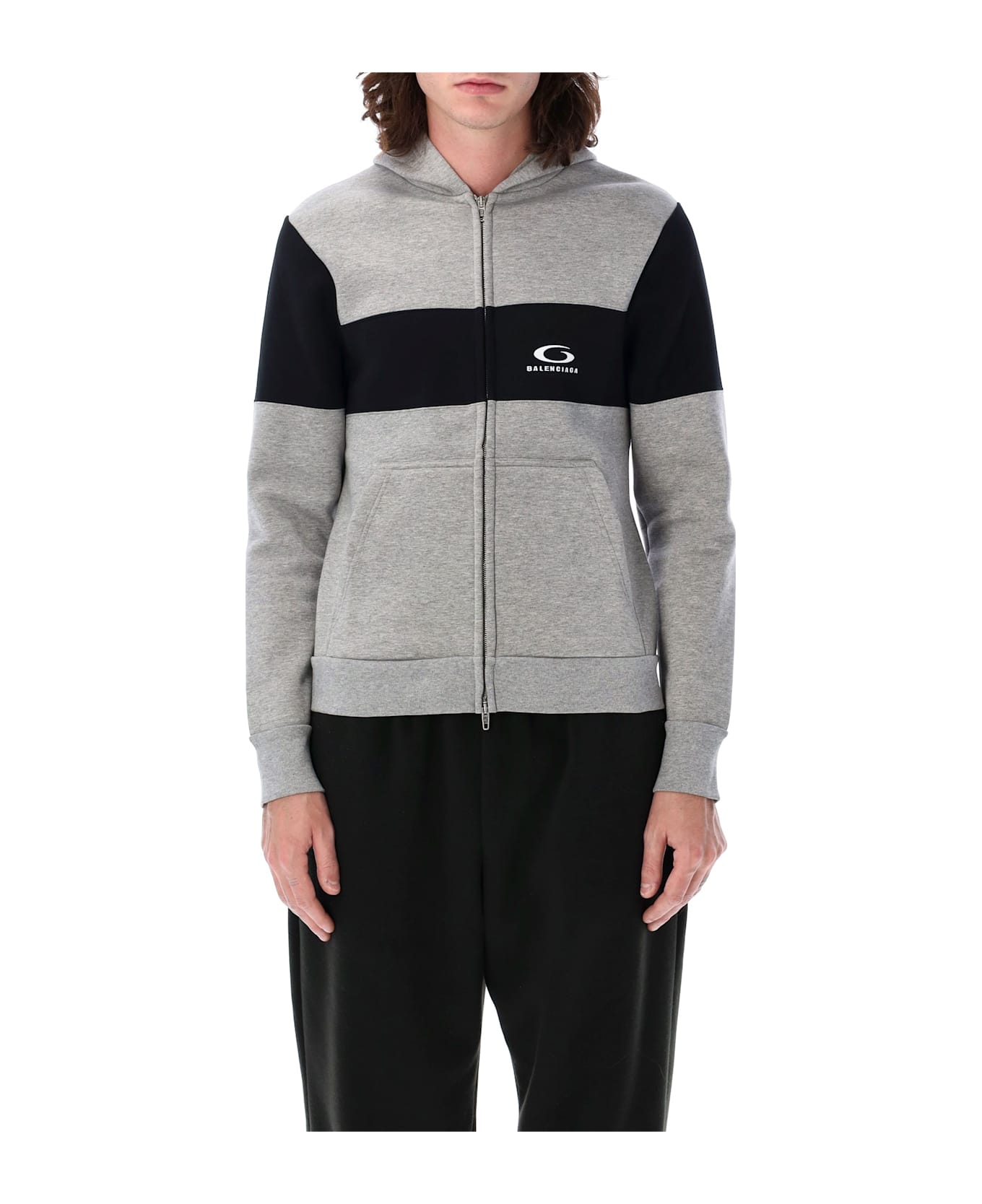 Balenciaga Sweatsuit Hoodie - Heather Grey/black フリース