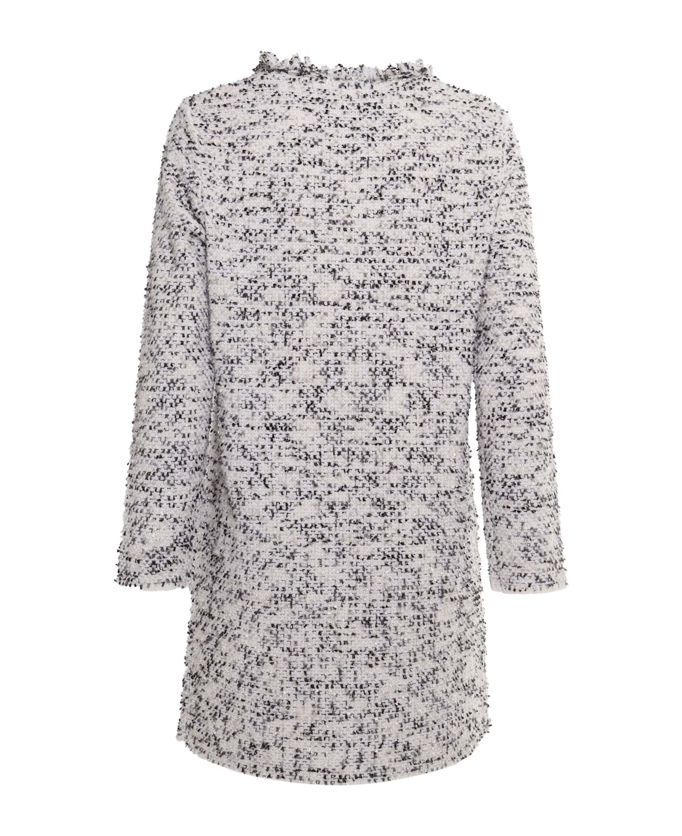 Kangra Woven Stitch Coat With Pockets - WHITE