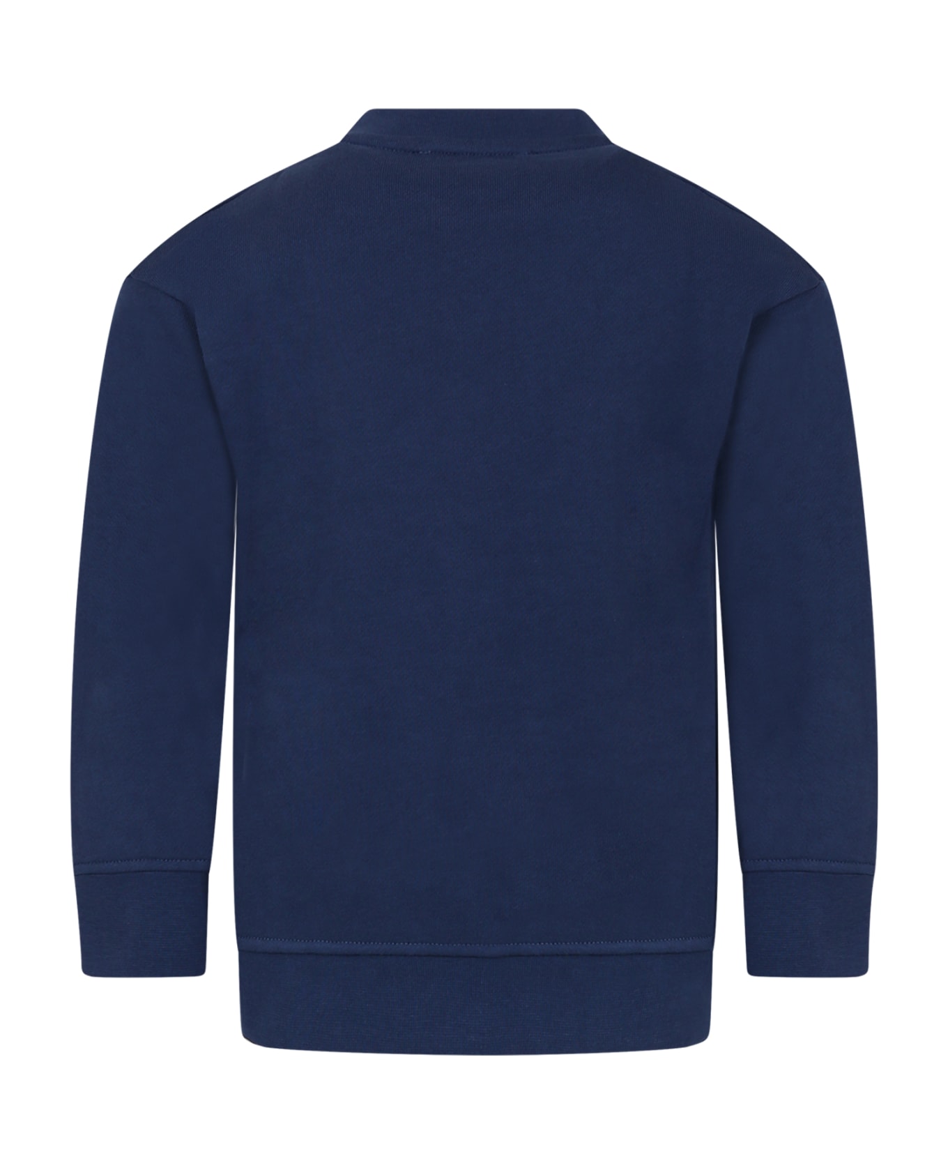 Emporio Armani Blue Sweatshirt For Boy With Eaglet And Logo - Blue
