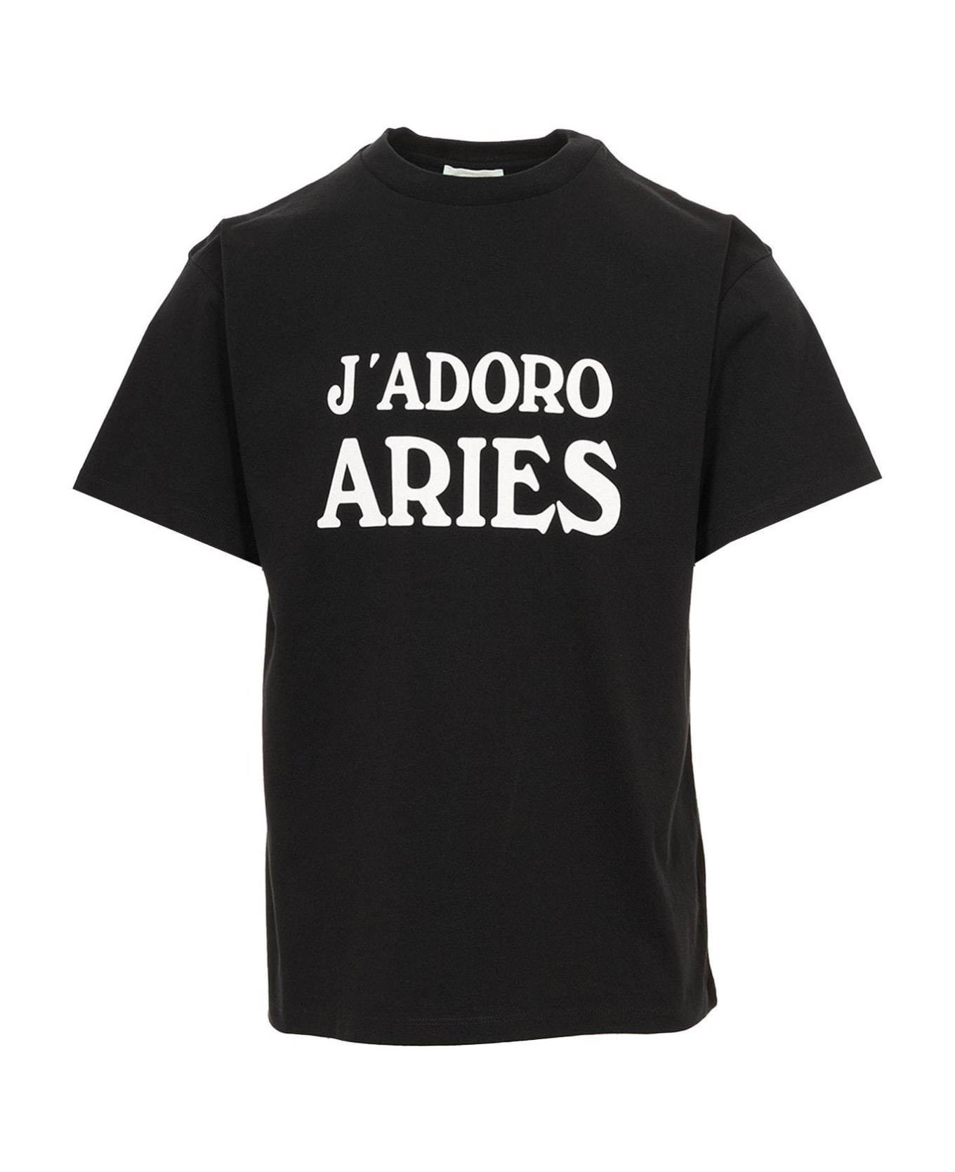 Aries Logo Printed Jersey T-shirt - Black シャツ