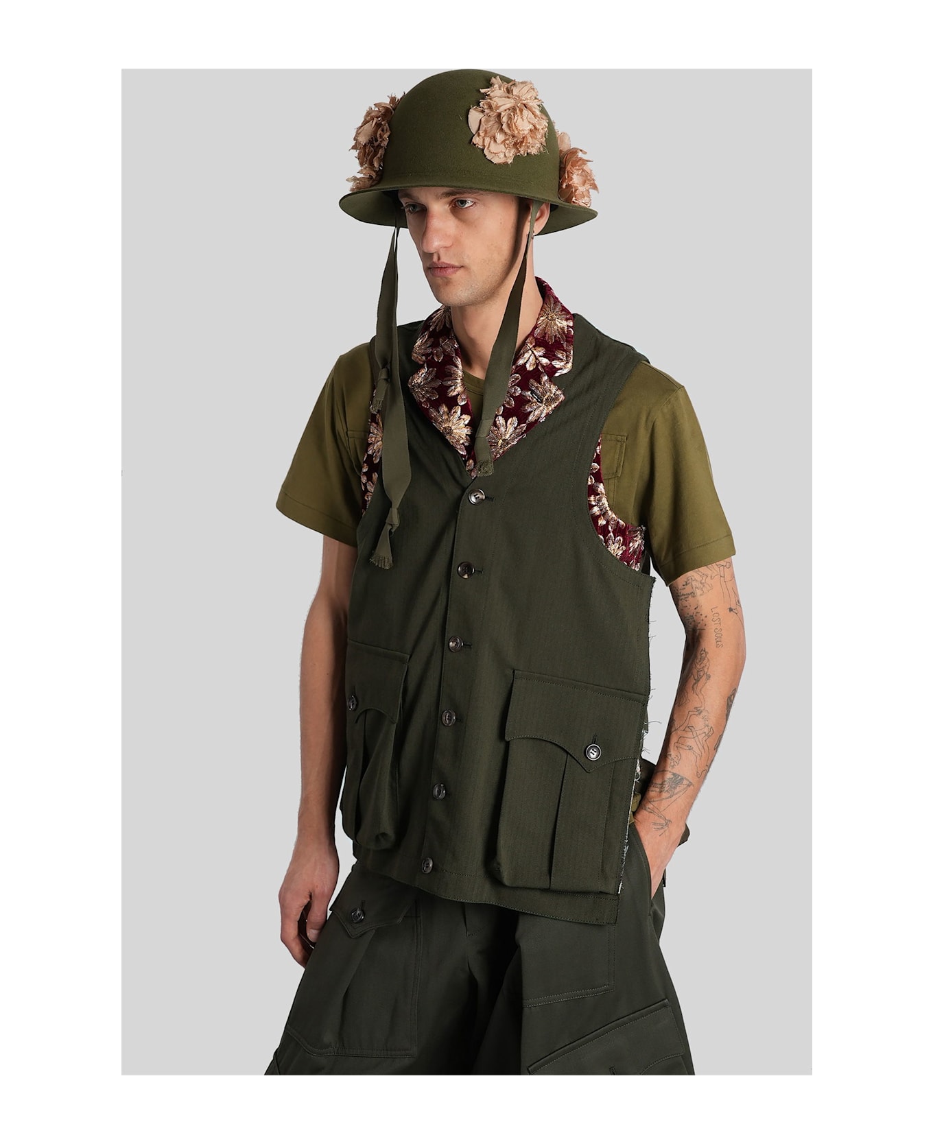 Comme Des Garçons Homme Plus Vest In Bordeaux Cotton - bordeaux