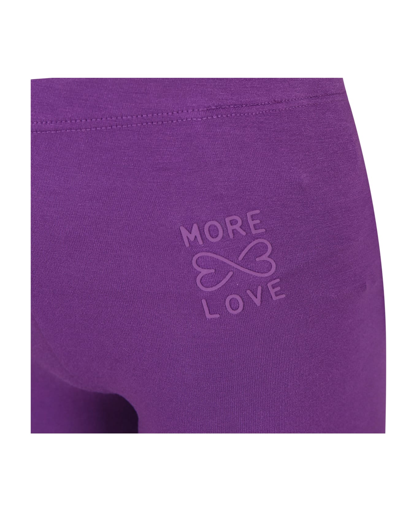 Molo Purple Leggings For Girl With Writing - Violet