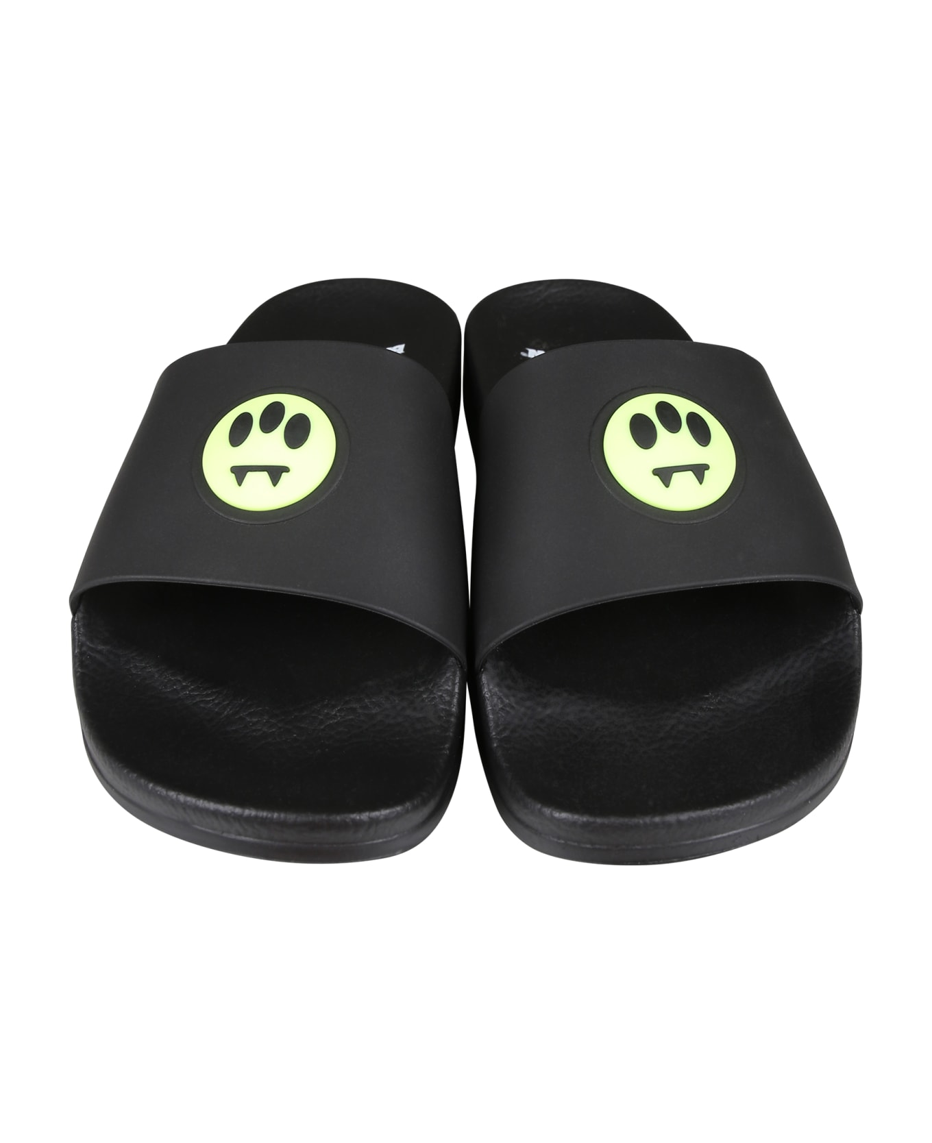 Barrow Black Slippers For Boy With Smiley - Black