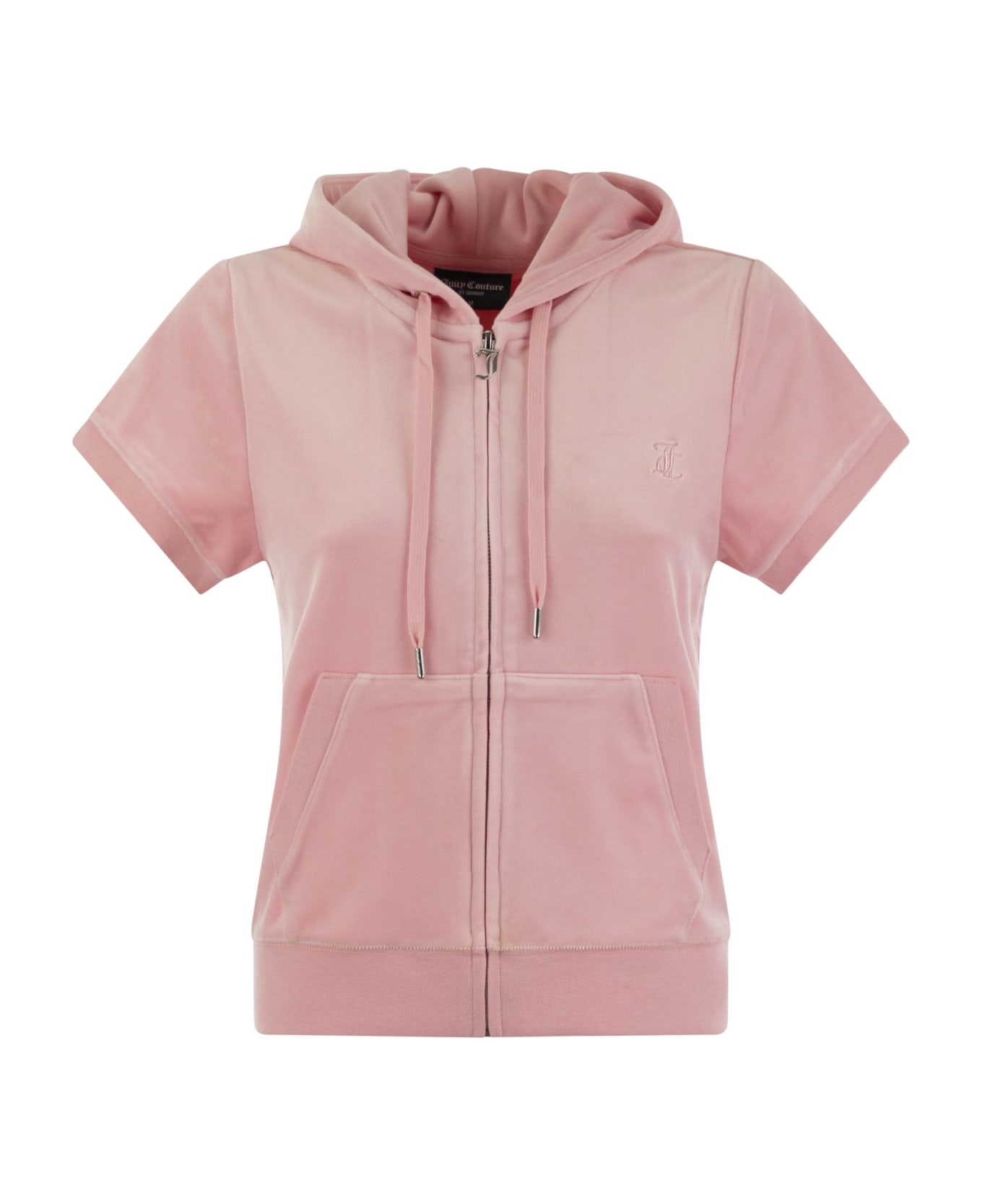 Juicy Couture Short-sleeved Velvet Hoodie - Pink