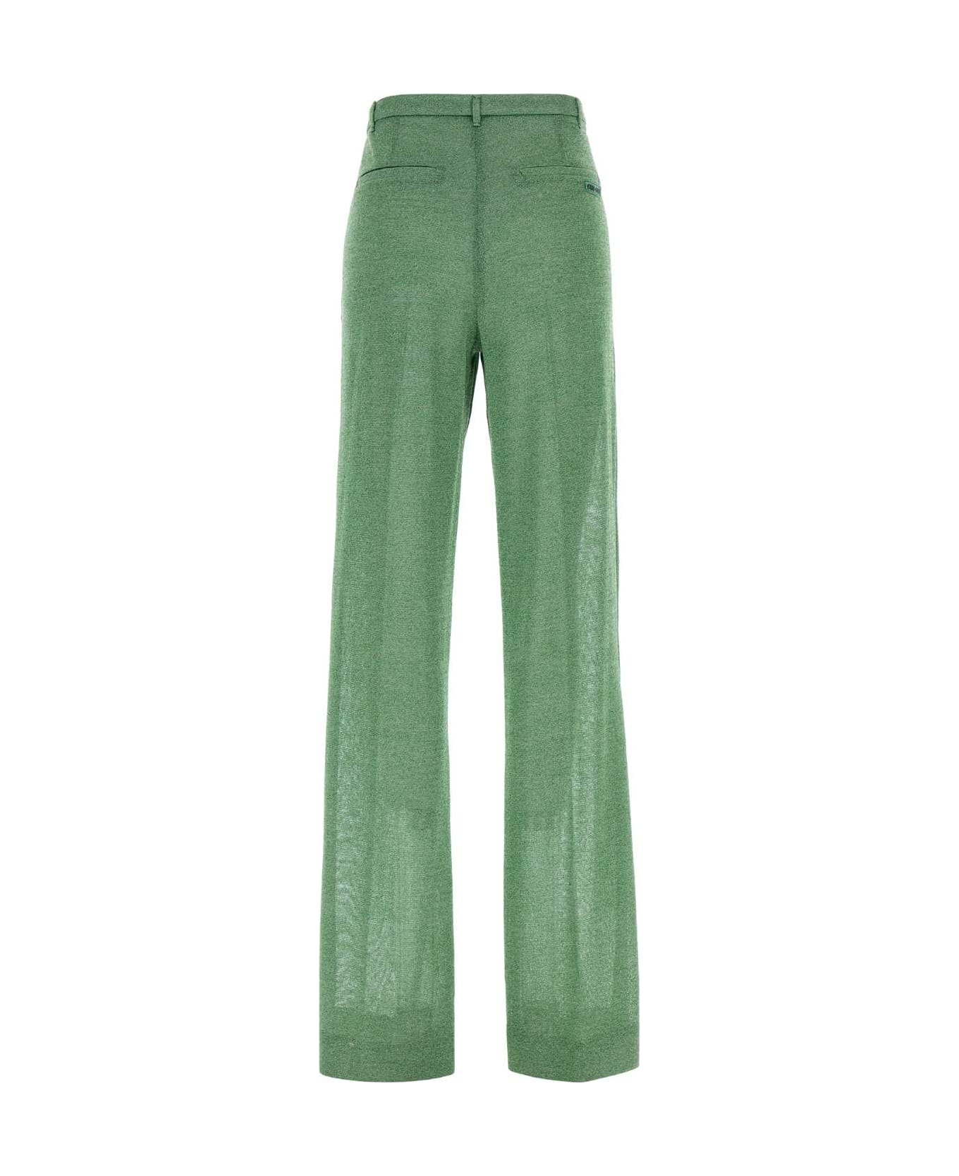 Miu Miu Green Viscose Blend Pant - PRATO