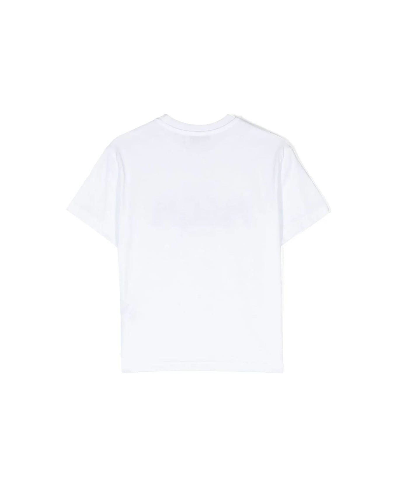 MSGM T-shirt Bianca In Jersey Di Cotone Bambino - Bianco