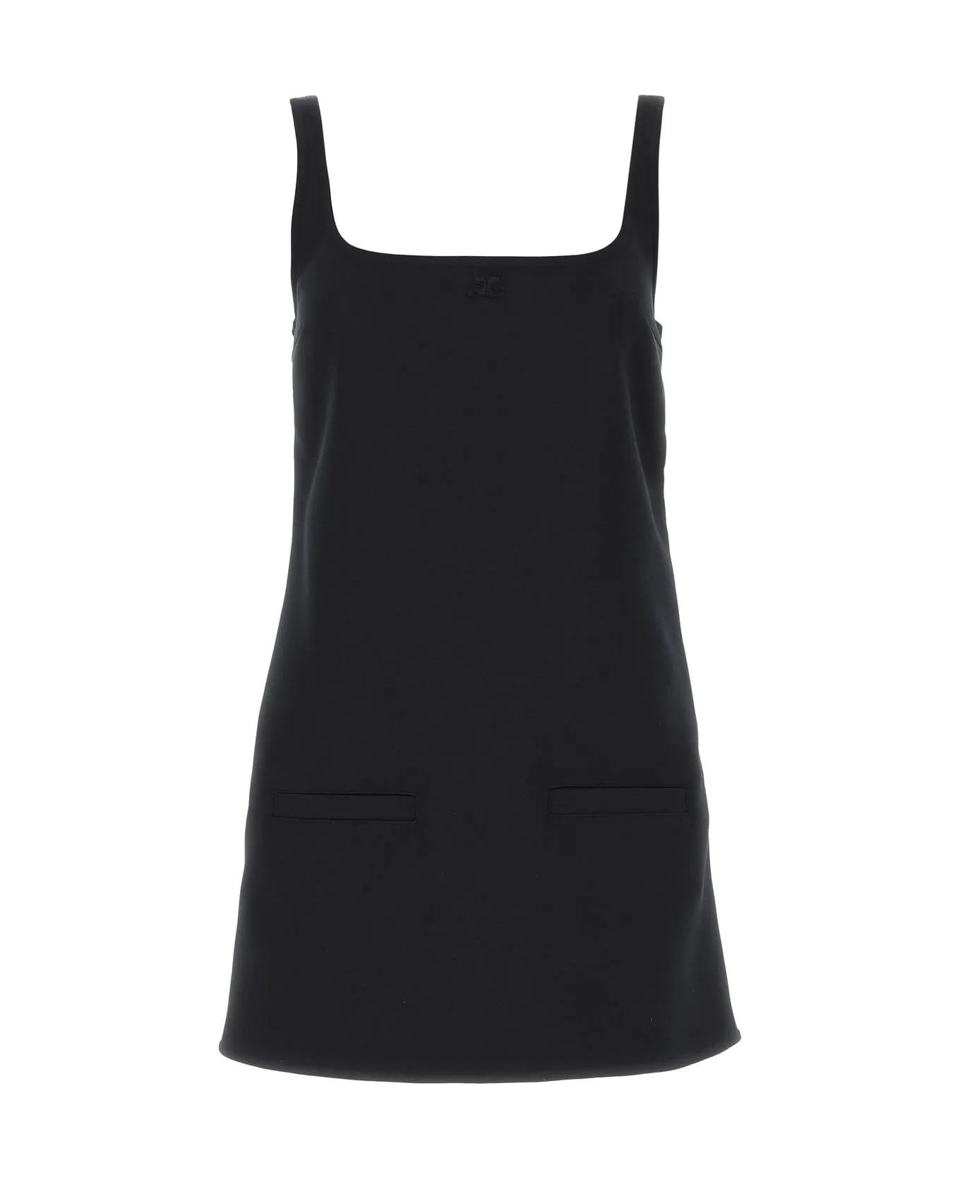 Courrèges Black Polyester Blend Mini Dress - Nero