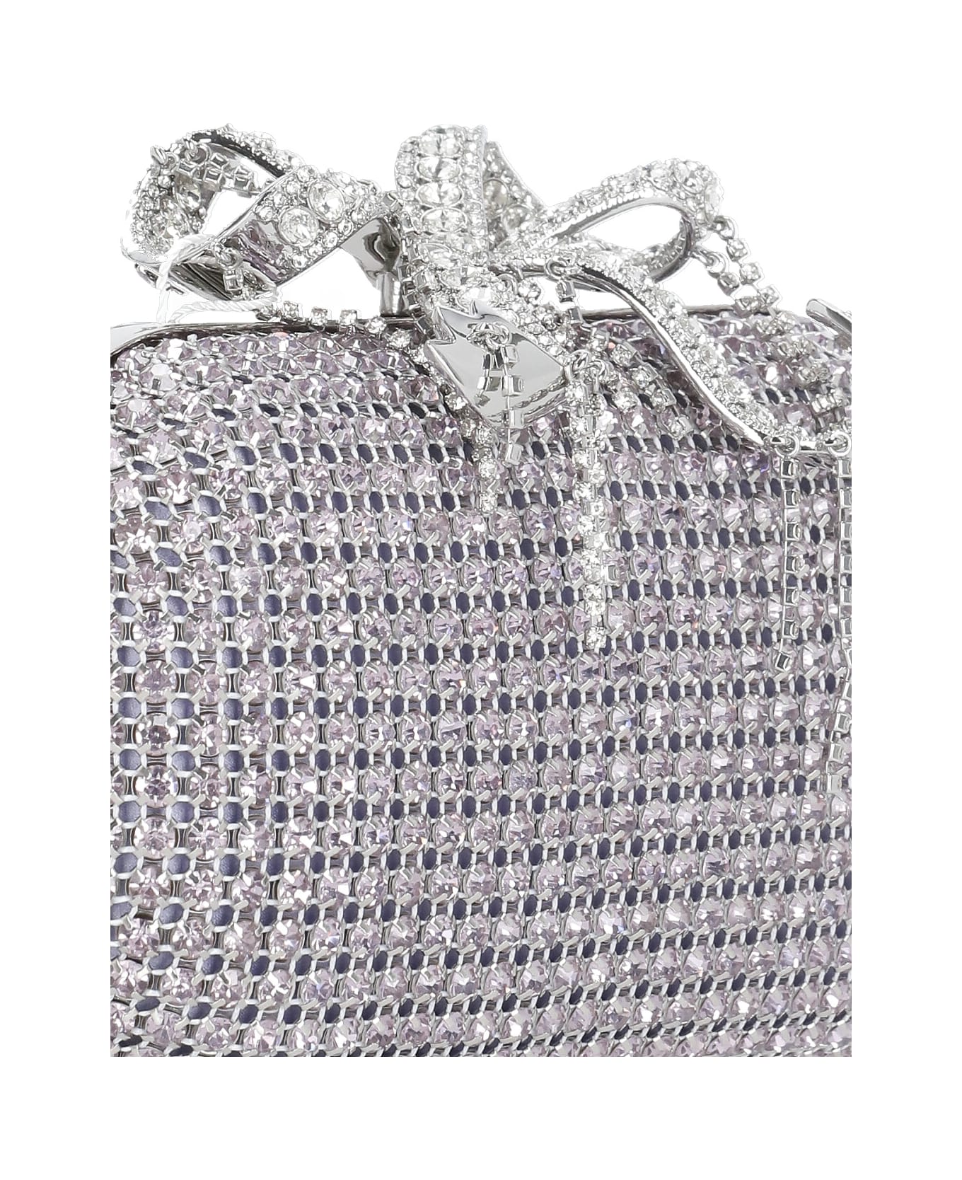 self-portrait Chainmail Clutch Bag - Purple