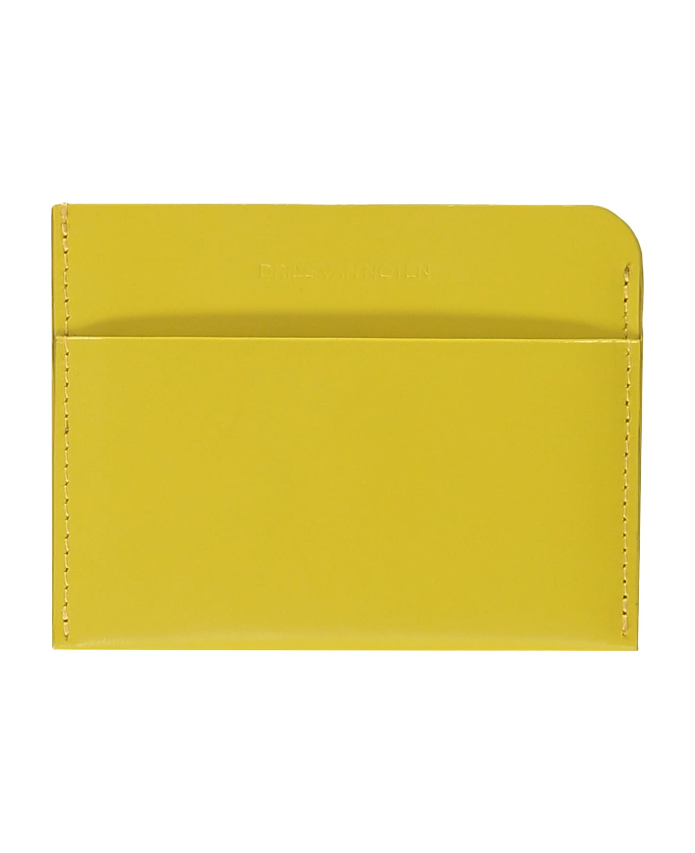 Dries Van Noten Logo Detail Leather Card Holder - Yellow
