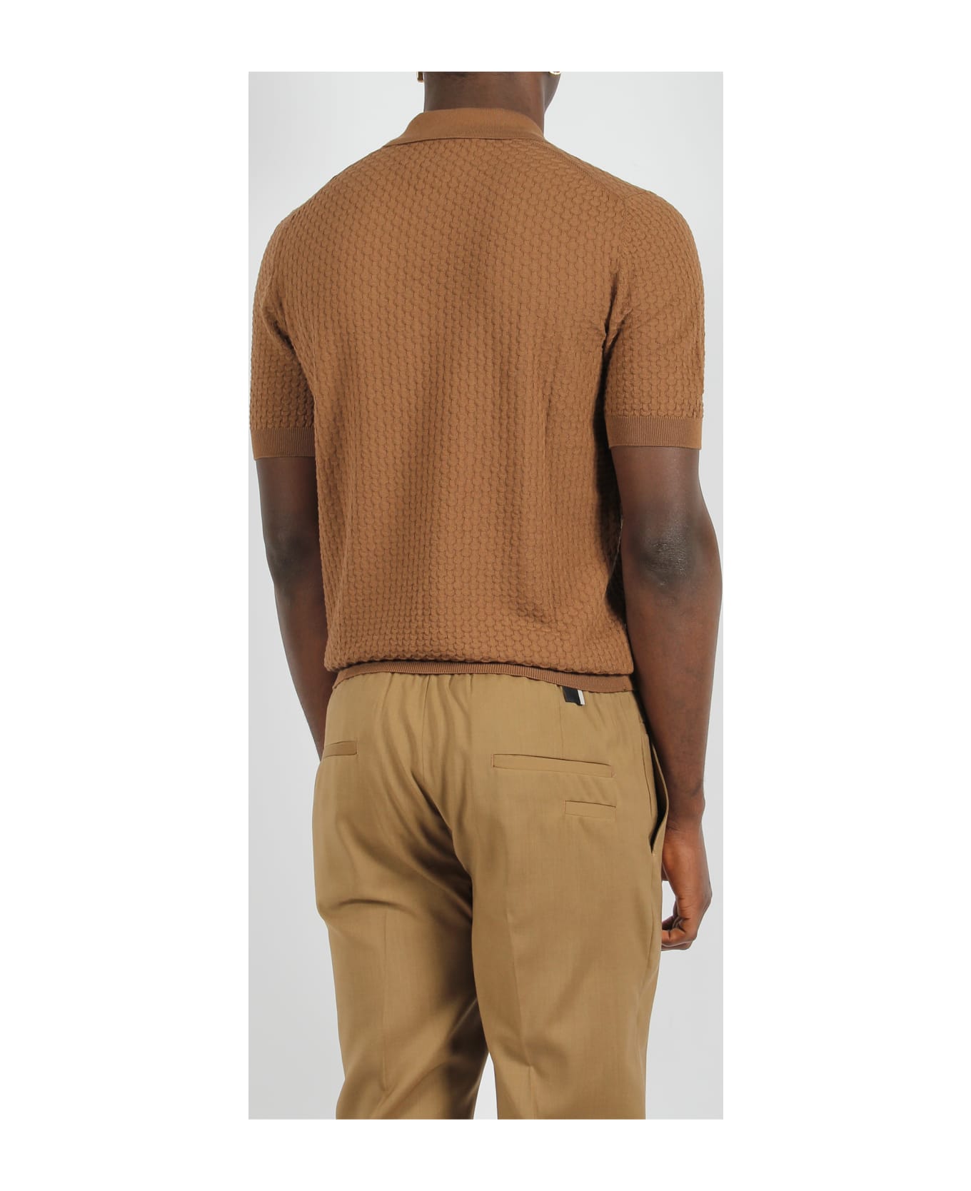 Tagliatore 3d Knit Polo Shirt - Brown