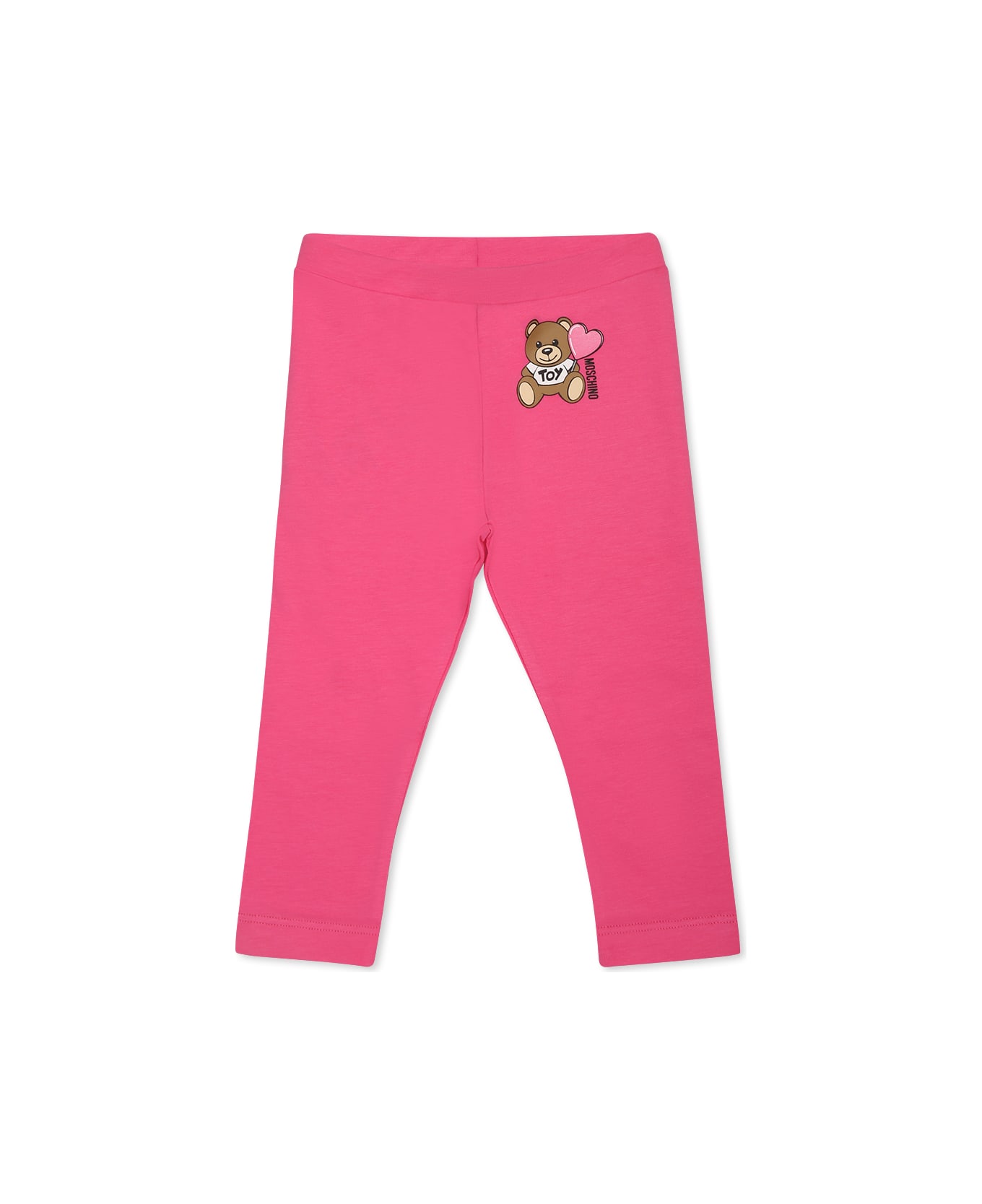 Moschino Fuchsia Legging For Baby Girl With Teddy Bear - Fuchsia