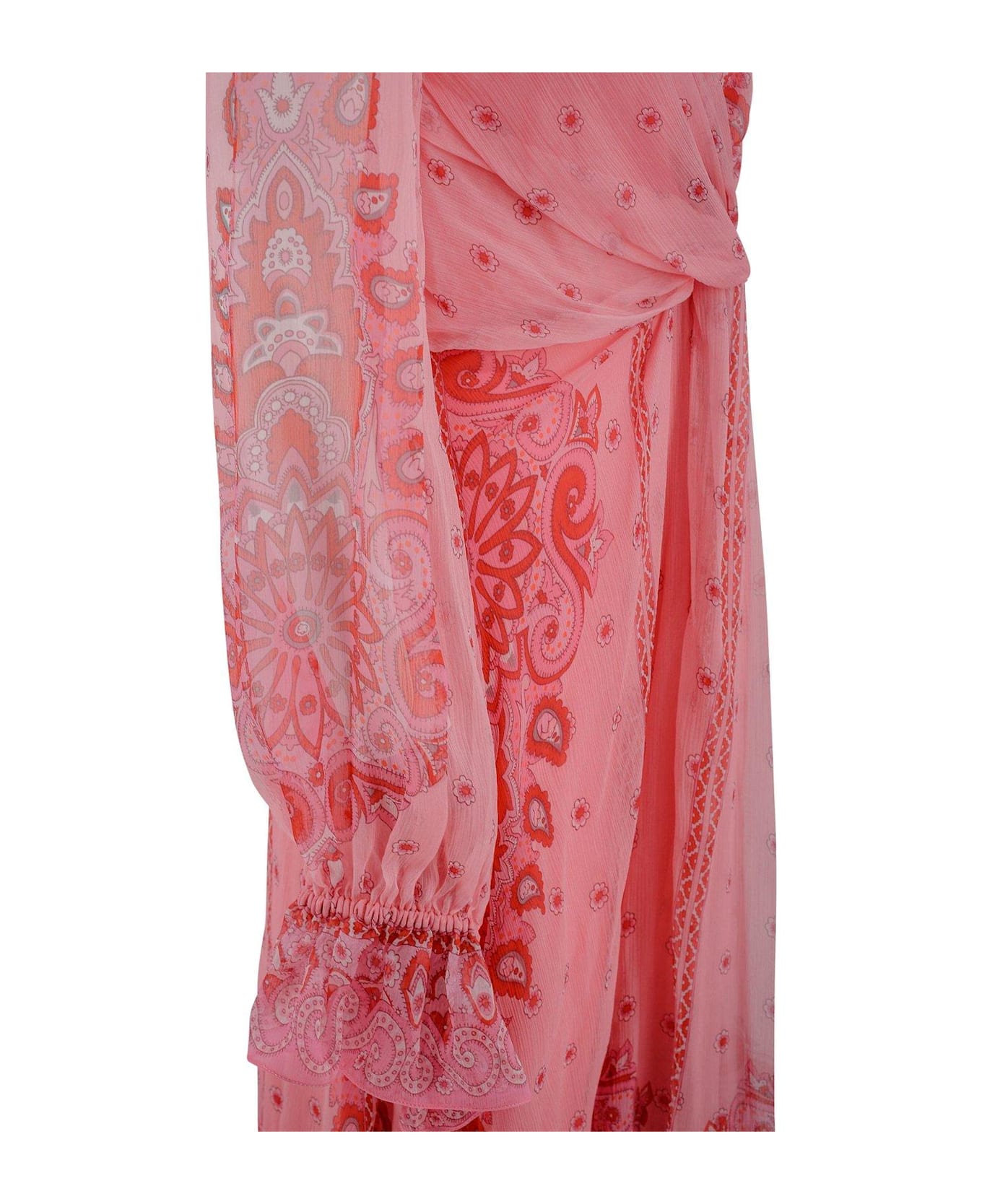 Etro Long-printed Ruffled Dress