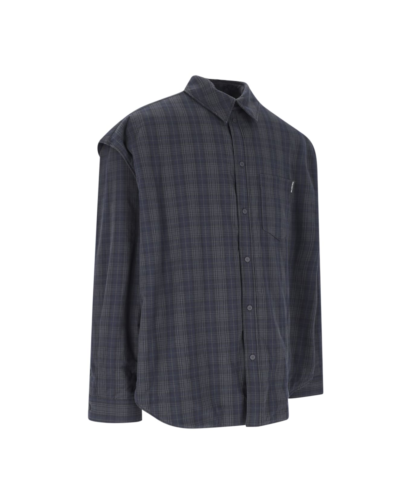 Balenciaga Shirt With Removable Sleeves - Blue シャツ