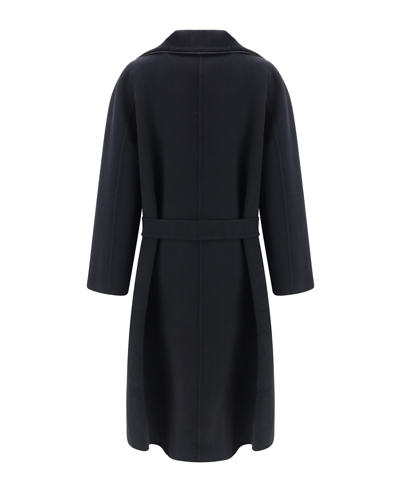 Fendi Black Wool Blend Coat - BLACK