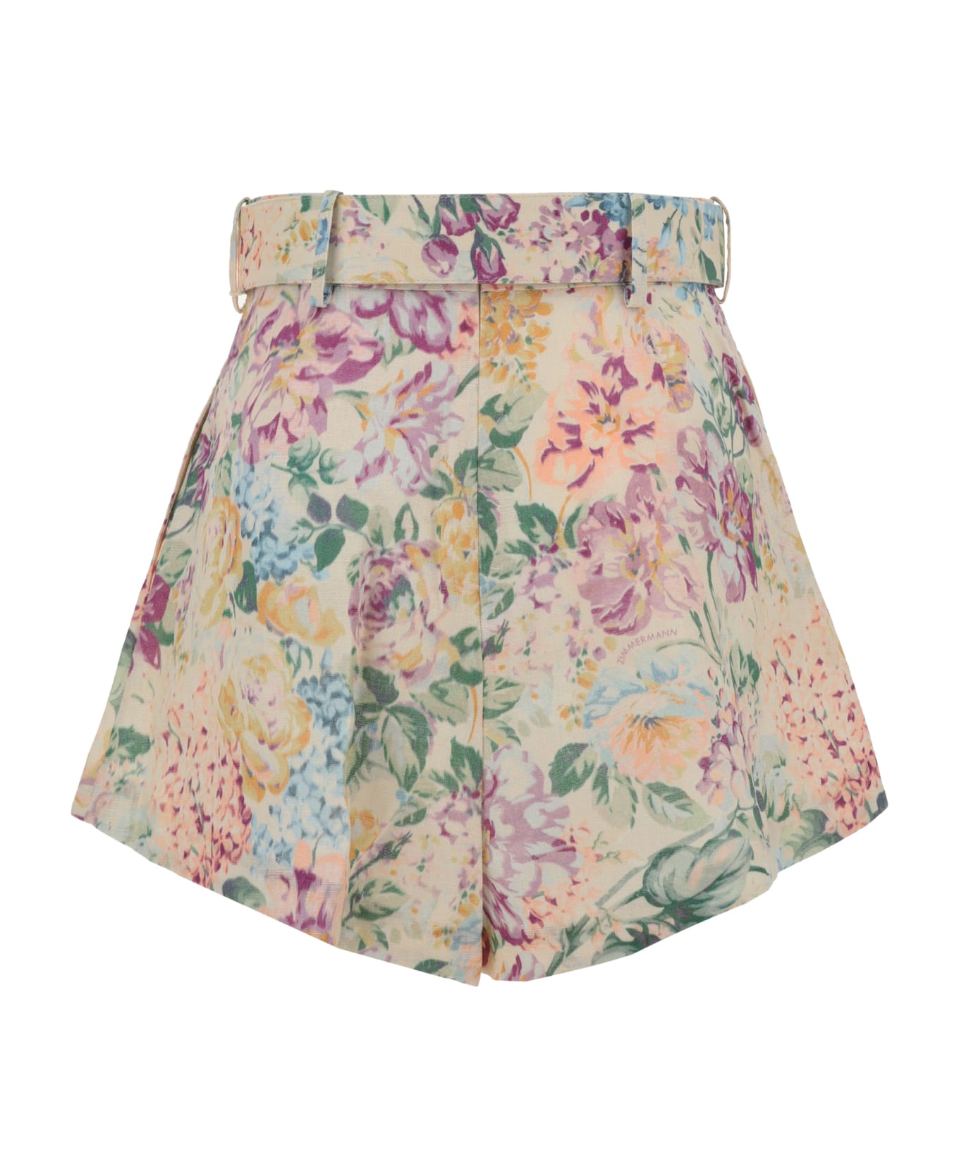 Zimmermann Halliday Tuck Shorts - Multi watercolour floral