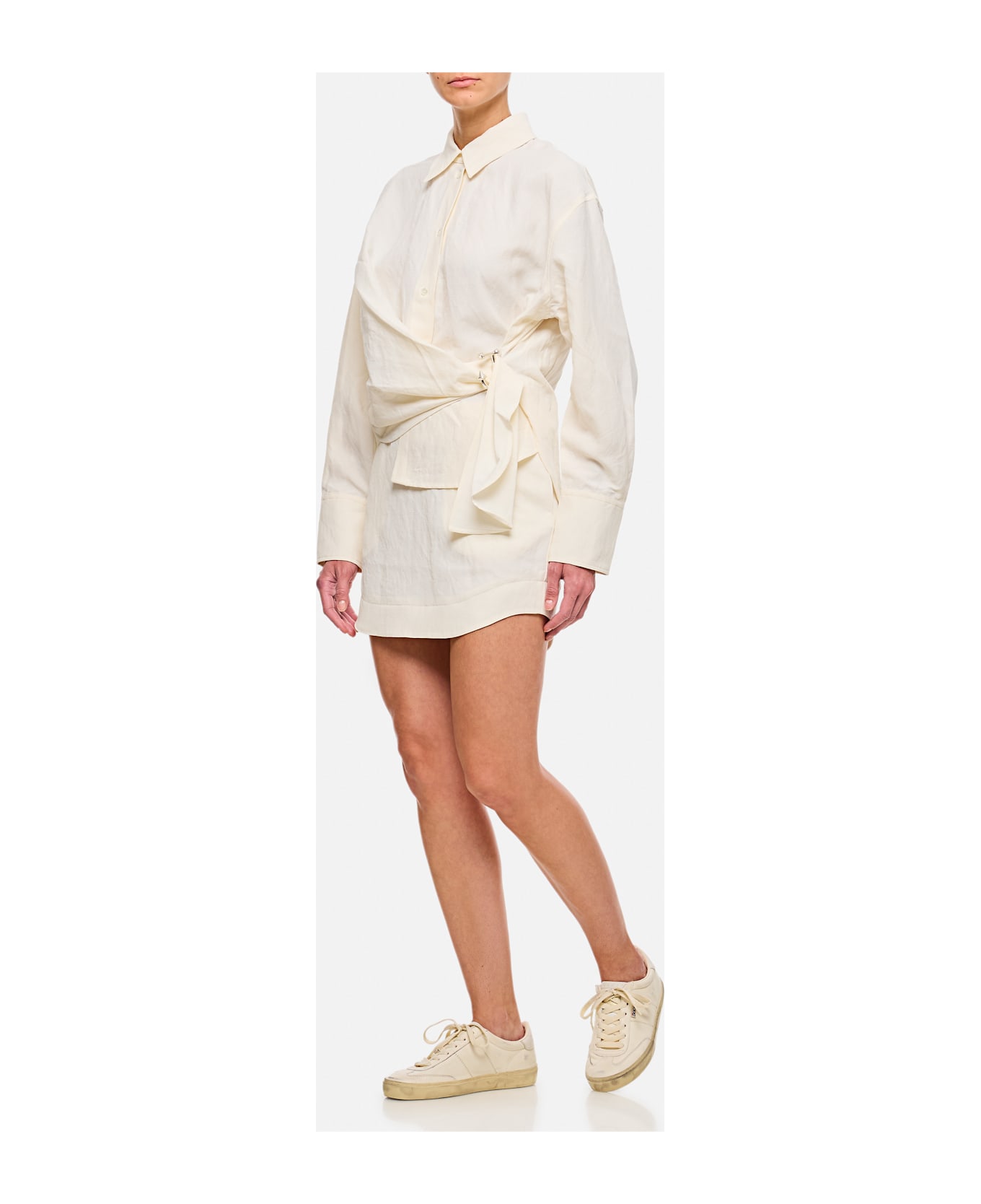 J.W. Anderson Curved Hem Mini Skirt - OFF WHITE