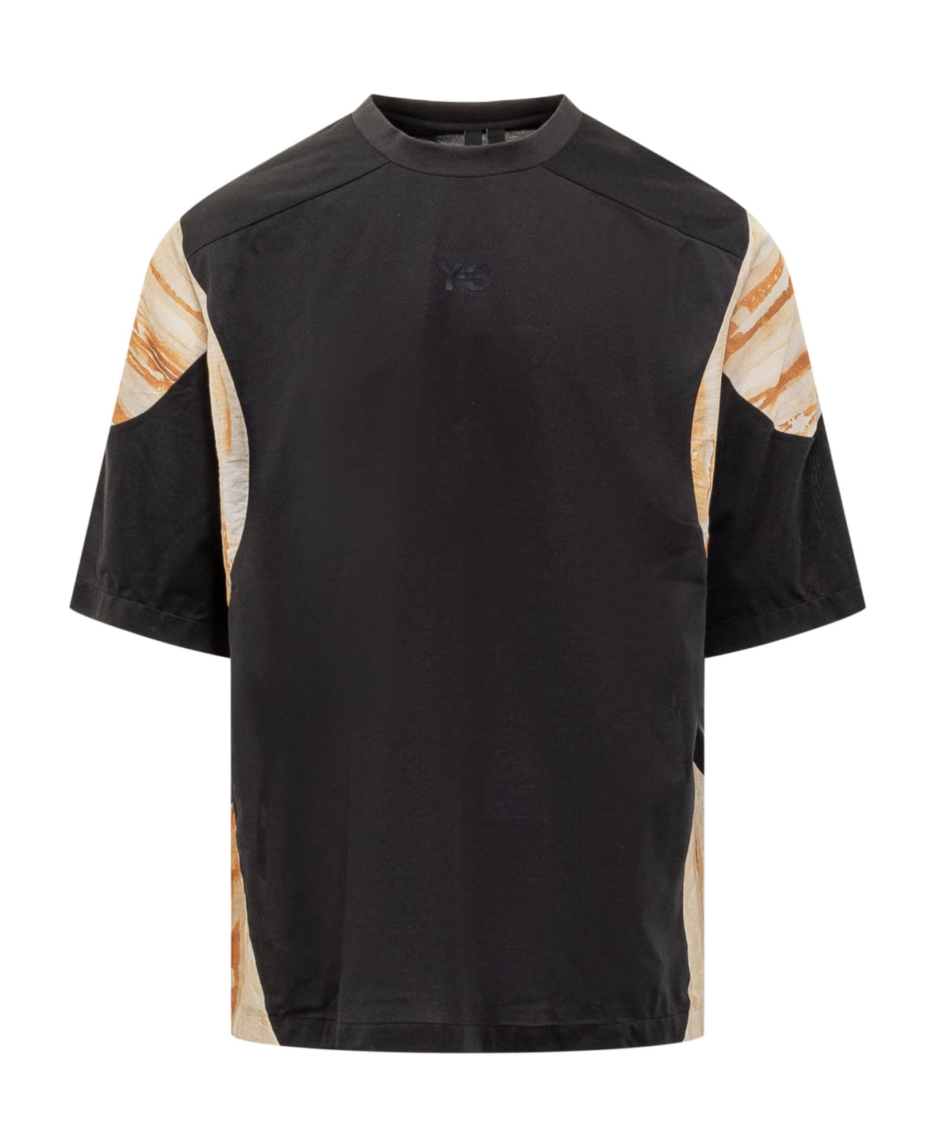 Y-3 T-shirt With Rust Dye Print - BLACK/MUCOCA