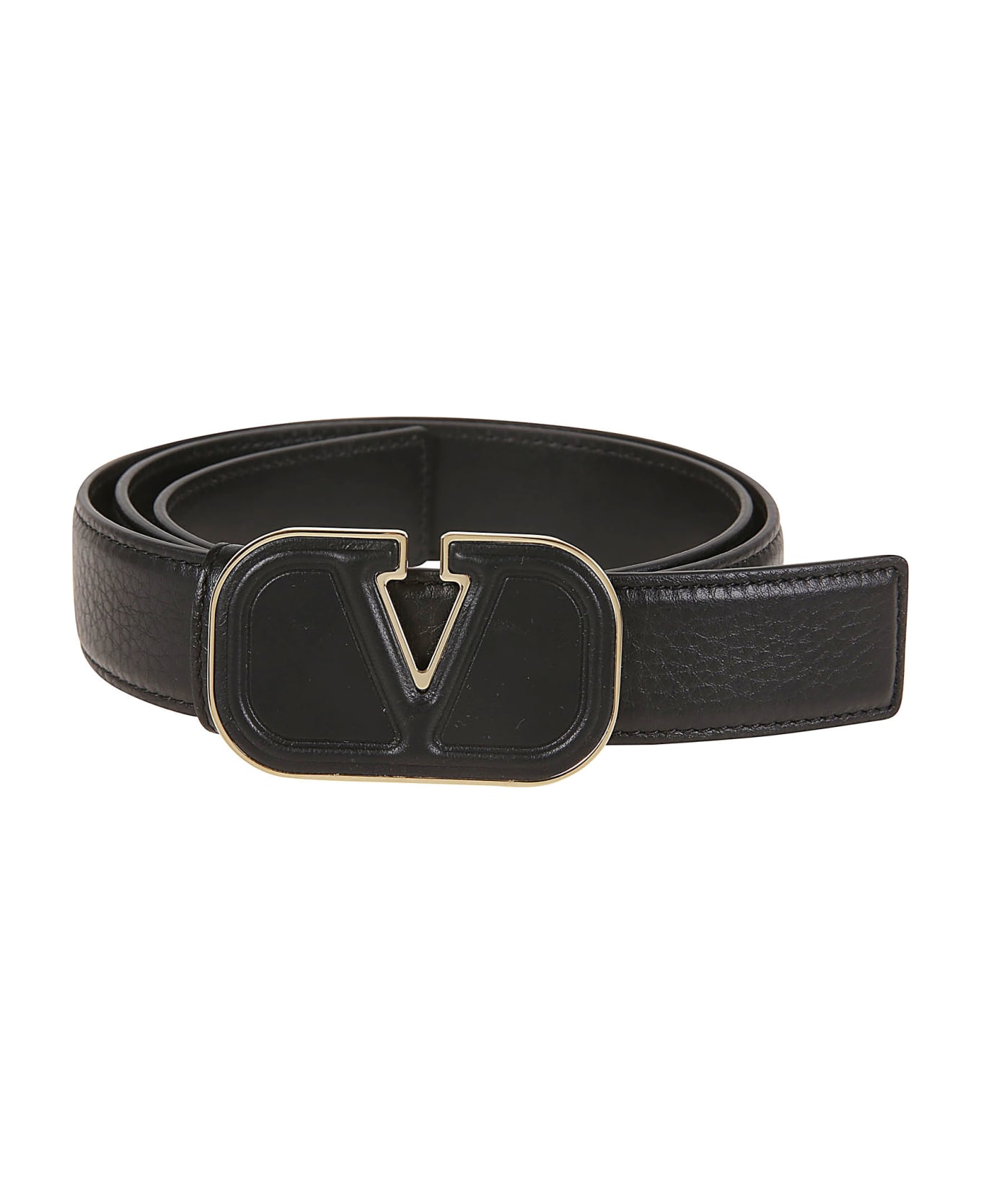 valentino Large Garavani Belt H.30 Leather Vlogo - No Nero