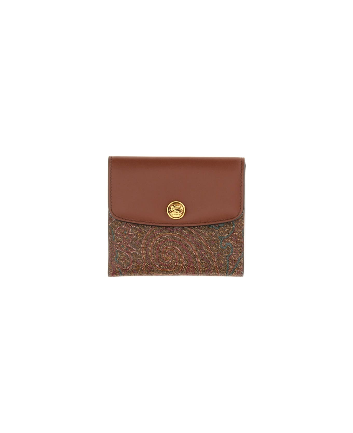 Etro Paisley Print Wallet - Leather Brown