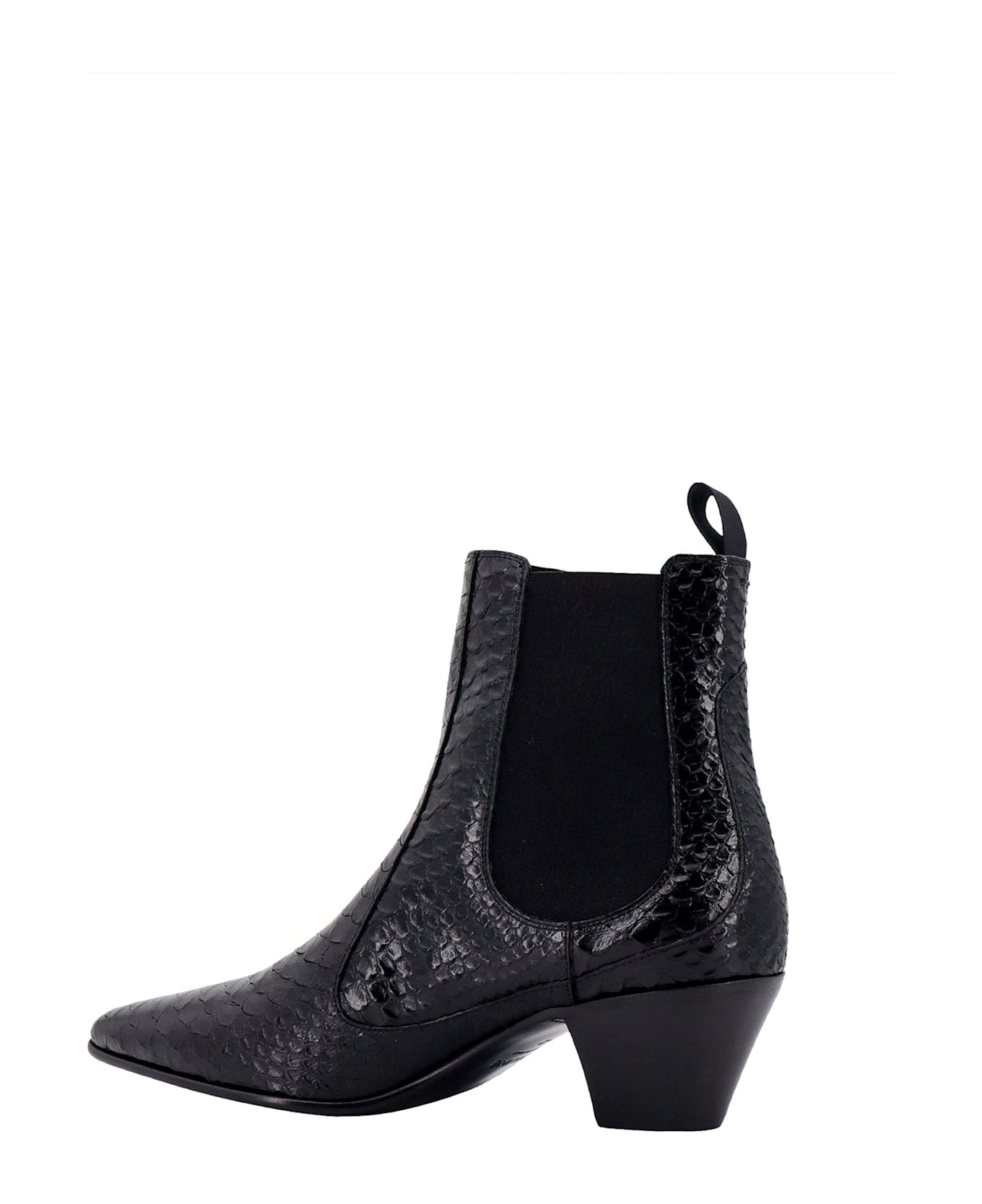 Celine Snake-effect Leather Chelsea Boots - Black