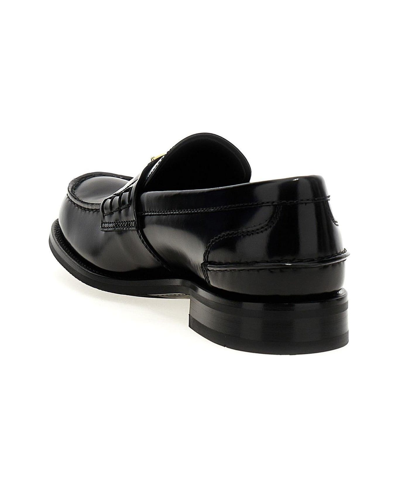 Prada Triangle-logo Slip-on Loafers - Nero
