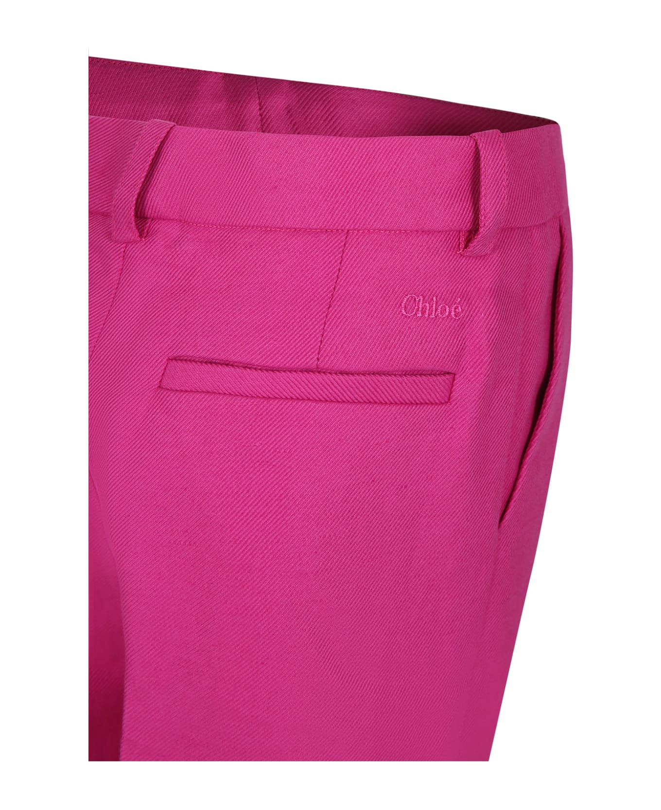 Chloé Elegant Fuchsia Trousers For Girl - Rosa ボトムス