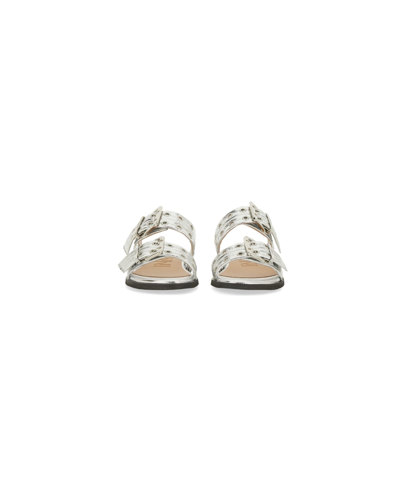 Ganni Sandal With Buckle - SILVER