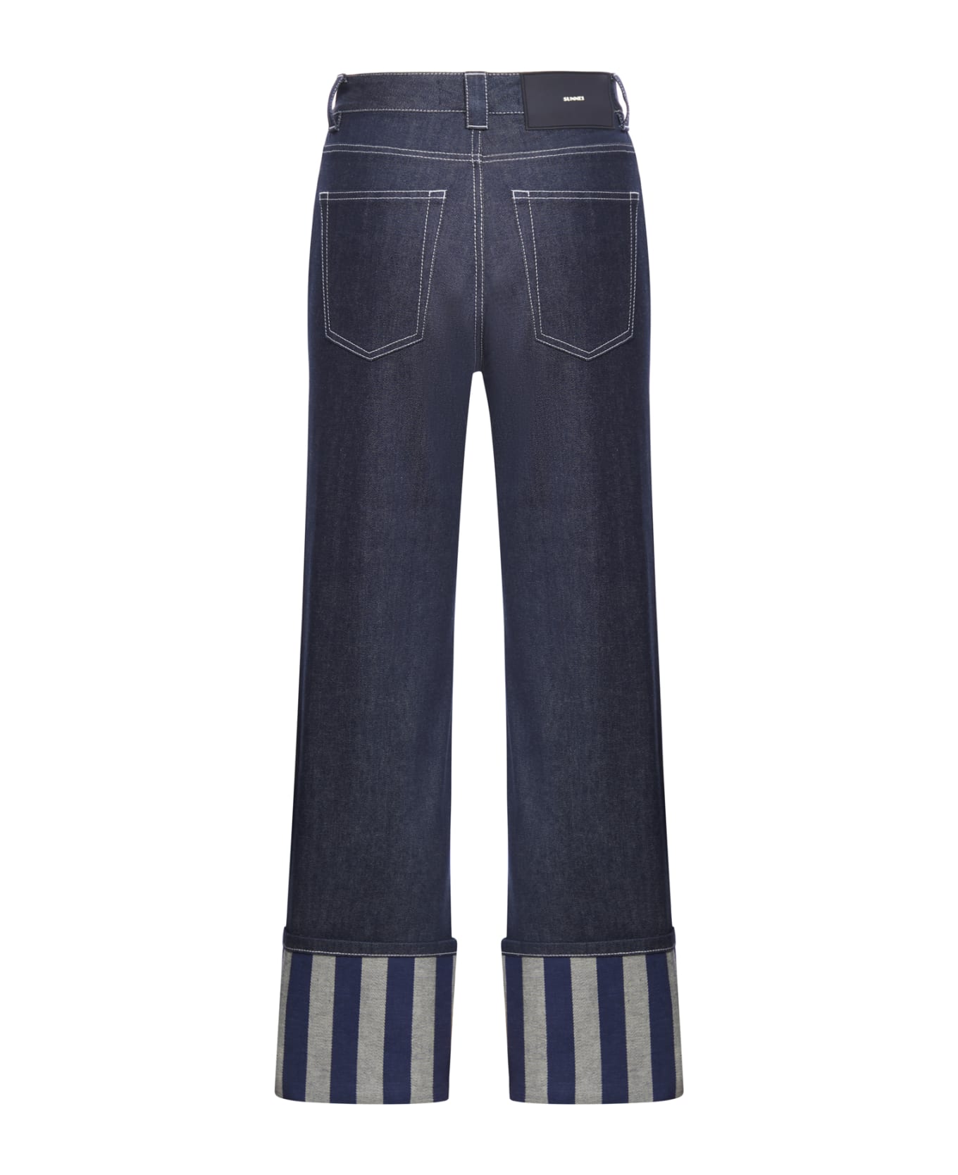 Sunnei Classic Pants - Raw Electric Blue Stripes デニム