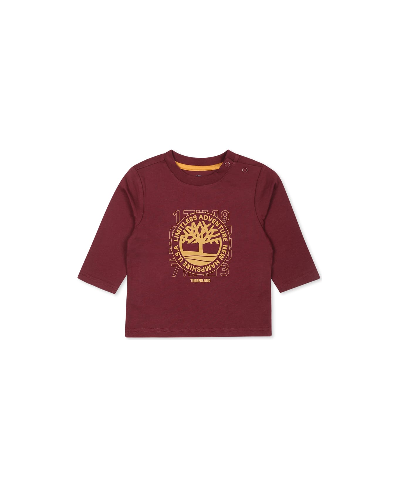 Timberland Burgundy T-shirt For Baby Boy With Tree Print - Bordeaux