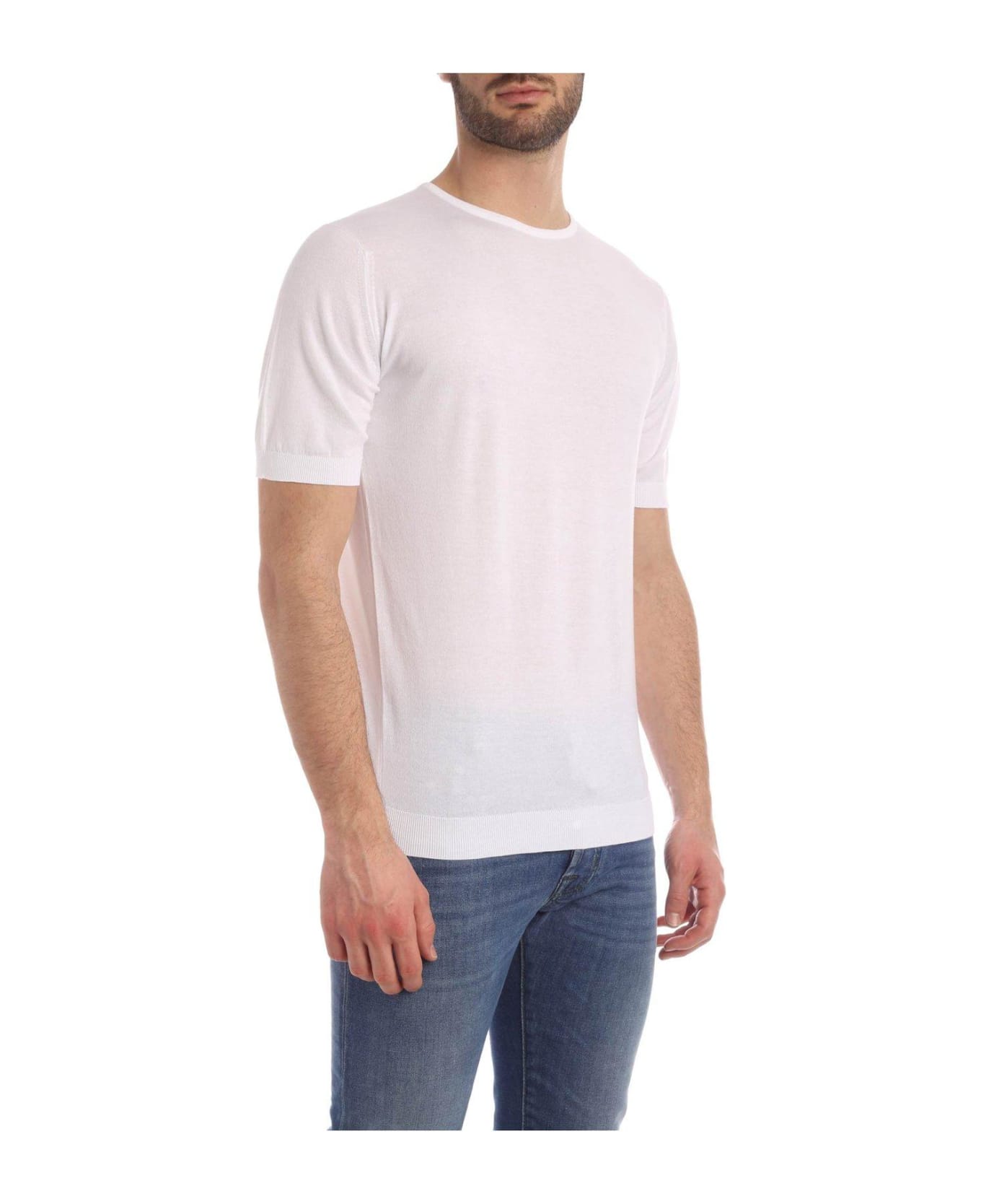 John Smedley Belden Classic T-shirt - WHITE シャツ