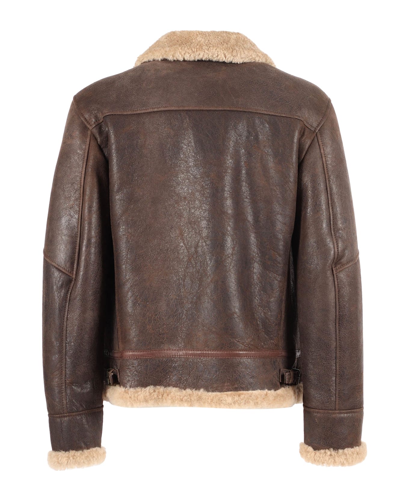 Stewart Sylvester-aviator Shearling - BROWN