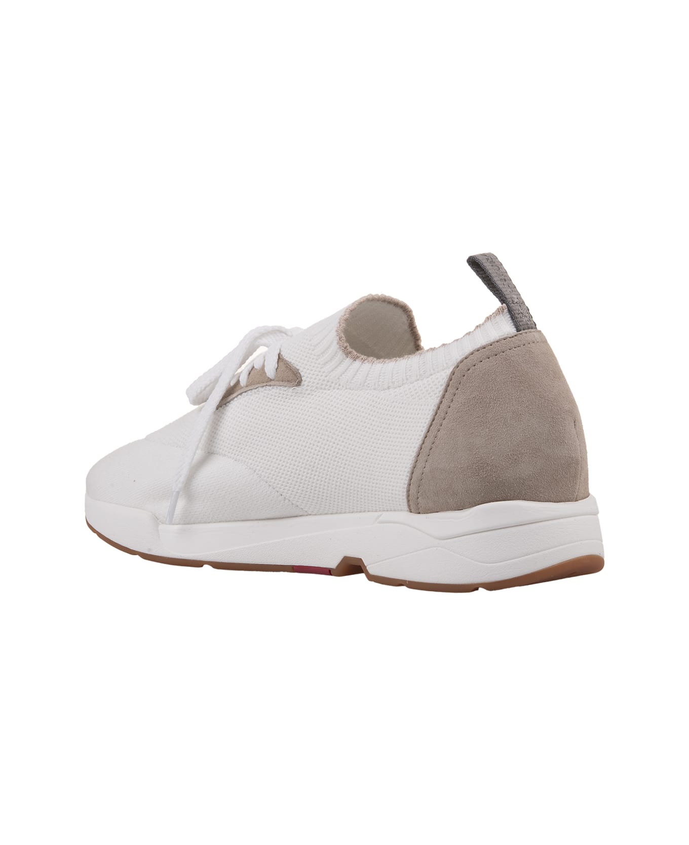 Andrea Ventura W-dragon Sneakers In White And Beige Fashion Fabric - White
