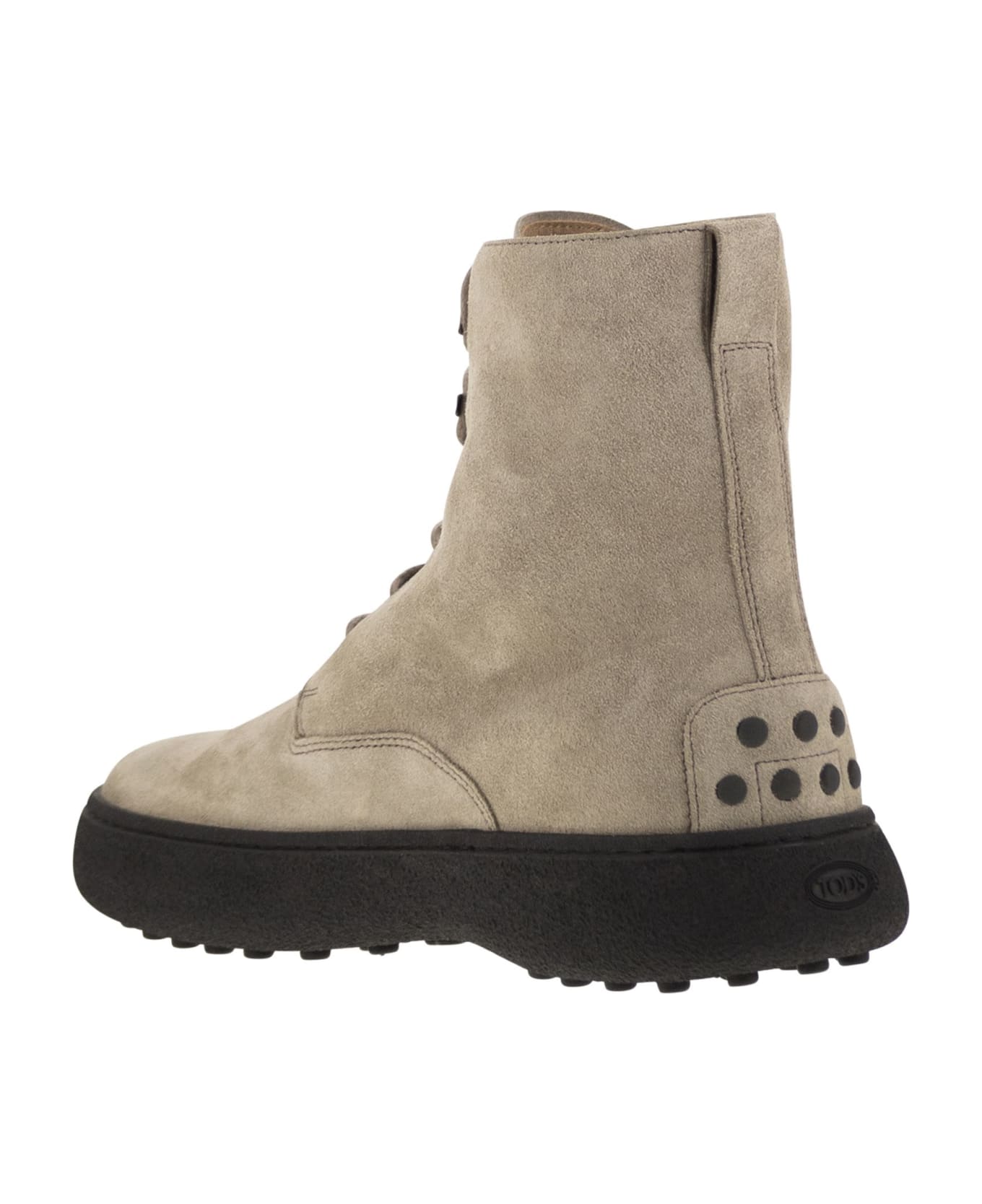 Tod
s Suede Lace-up Boot - Beige
