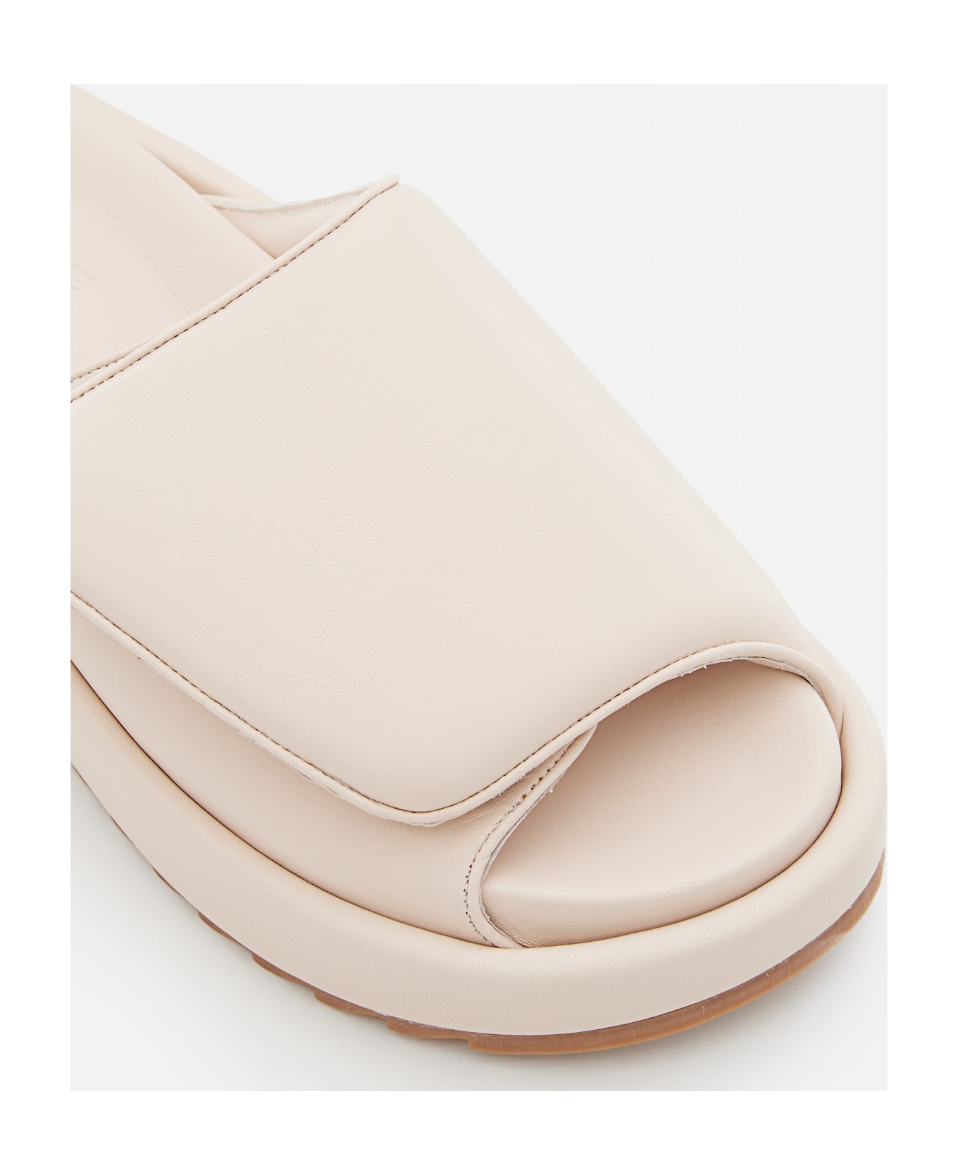 GIA BORGHINI 40mm Gia 1 Leather And Scuba Sandals - Beige